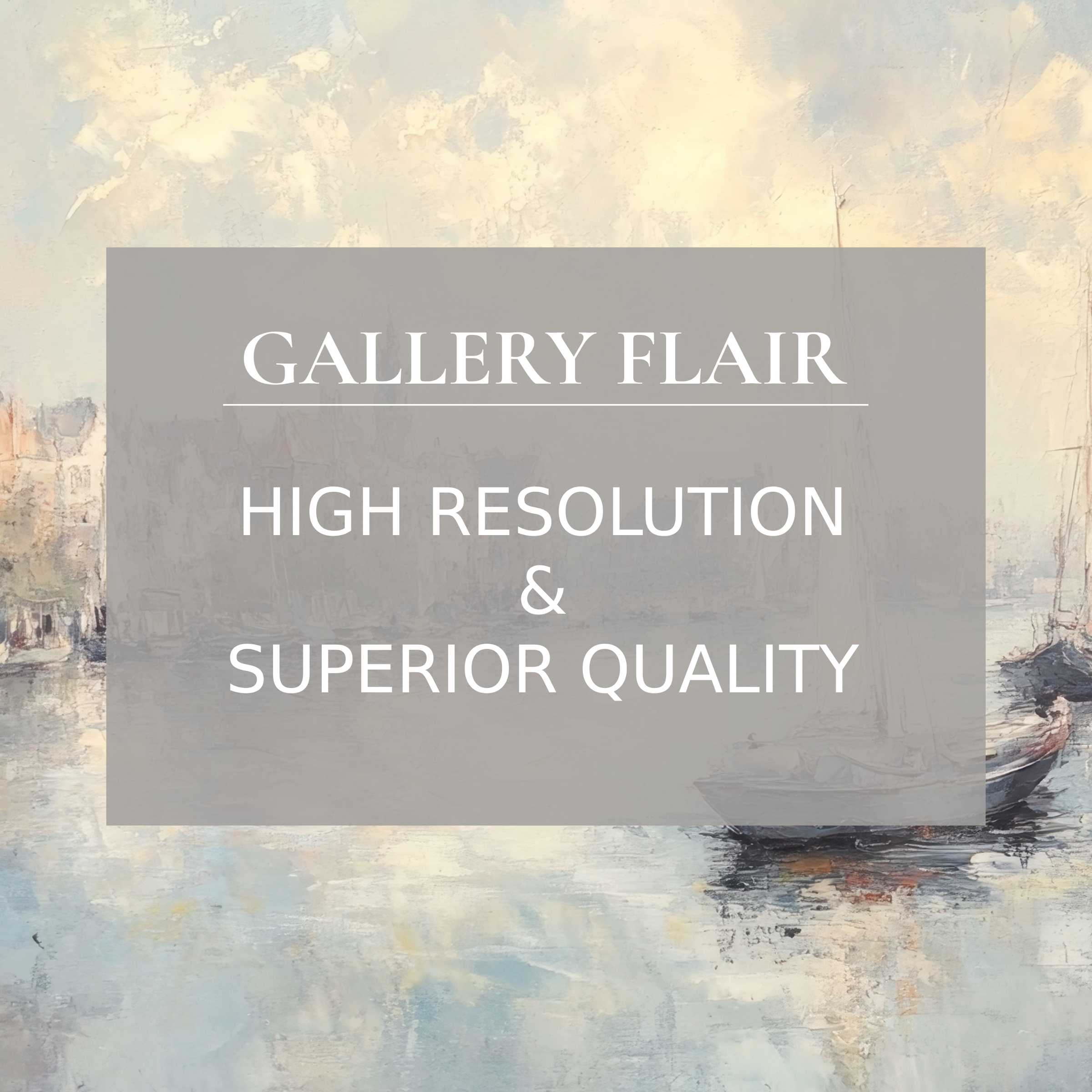 Elegant impressionist harbor scene with soft hues and refined detail in an urban Frame TV picture with superior clarity
