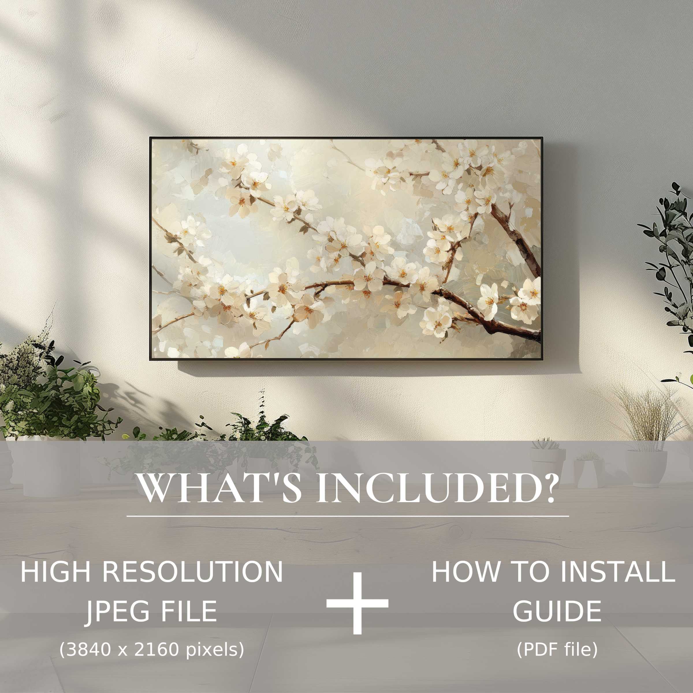 Elegant tree digital TV art download enhances serene living spaces with easy digital use and high-resolution beauty