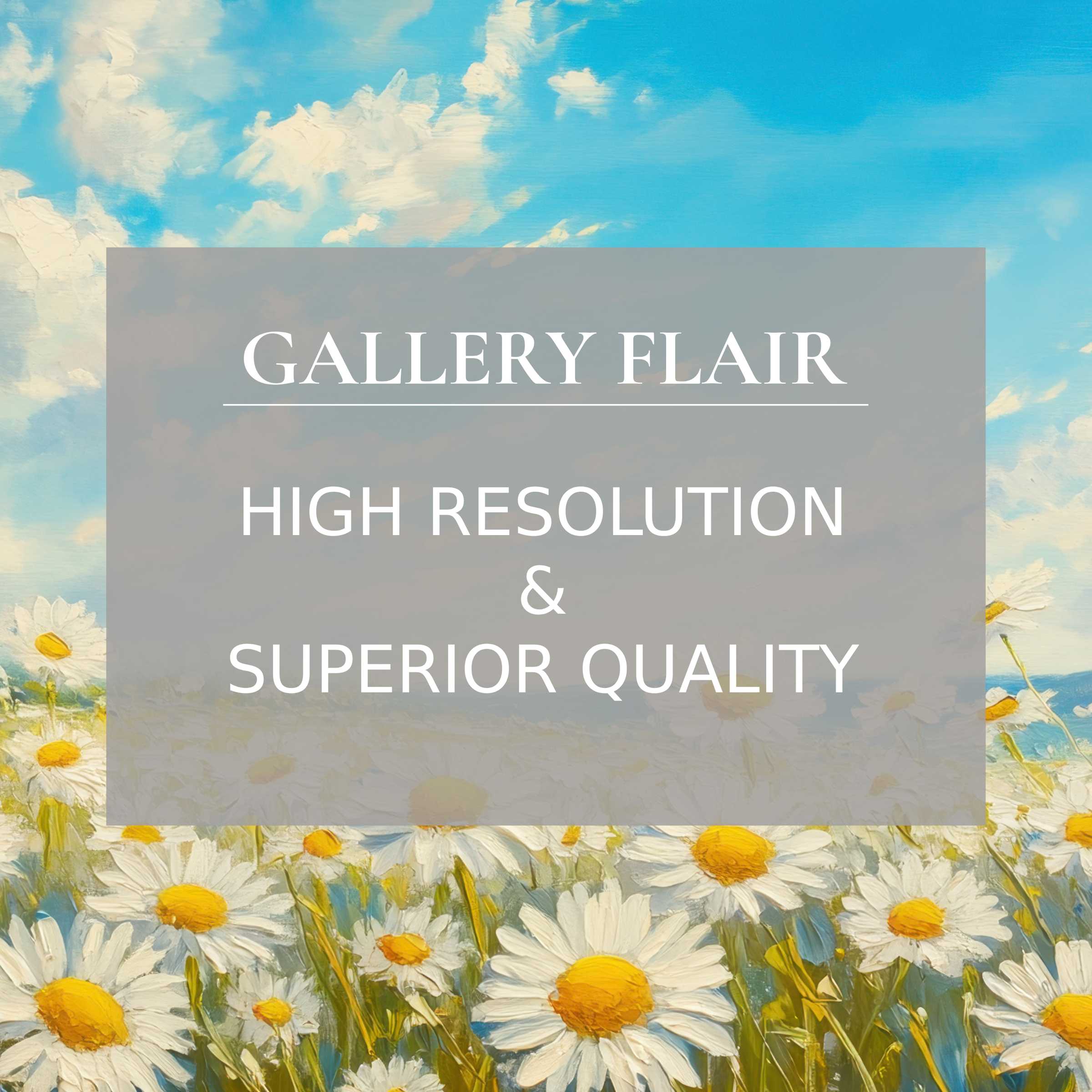 Elegant, high-resolution floral Frame TV picture showcasing crisp daisies under a vivid blue sky with refined visual clarity