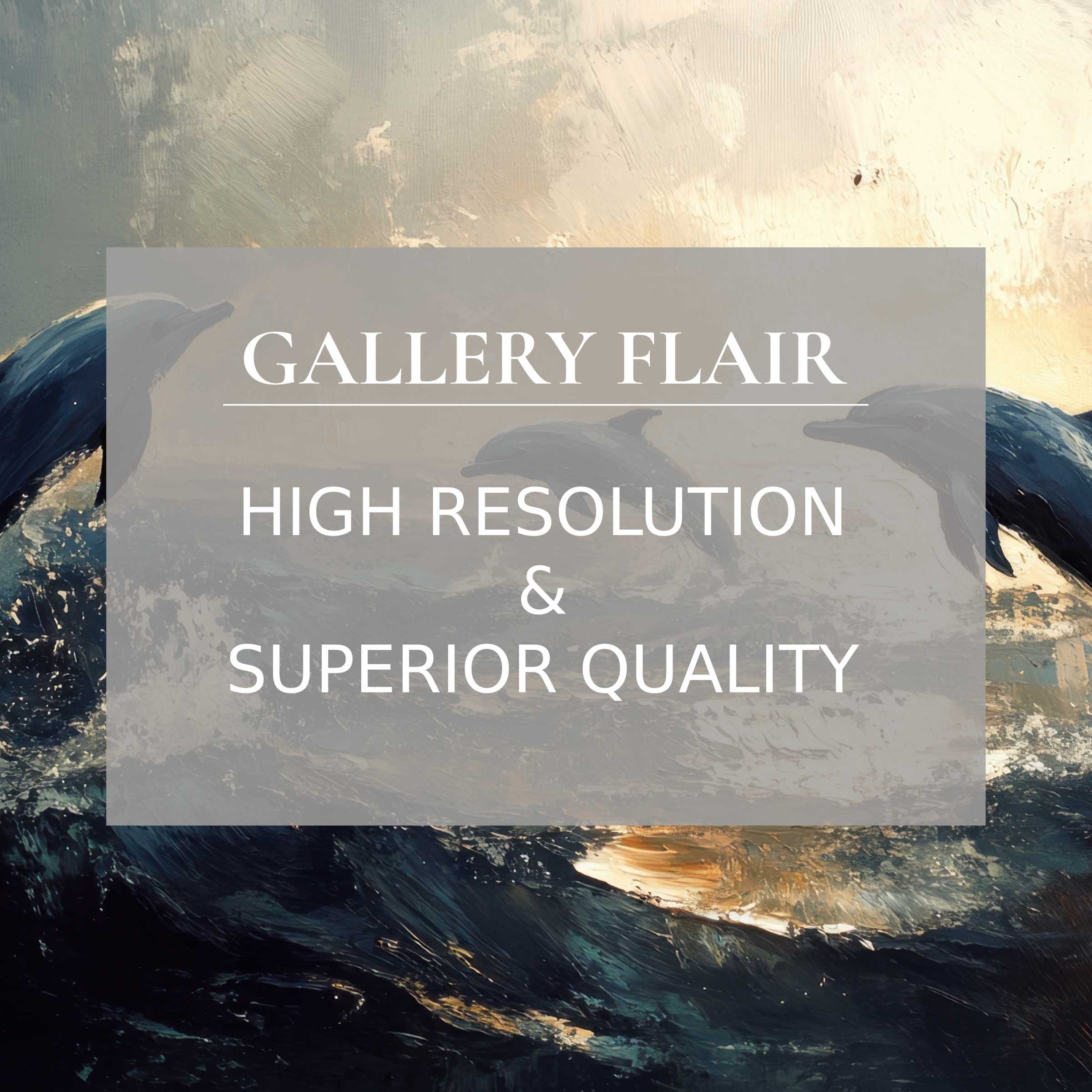 Calming beach printable art featuring graceful dolphins in radiant, textured waves, enhancing modern interiors with premium detail