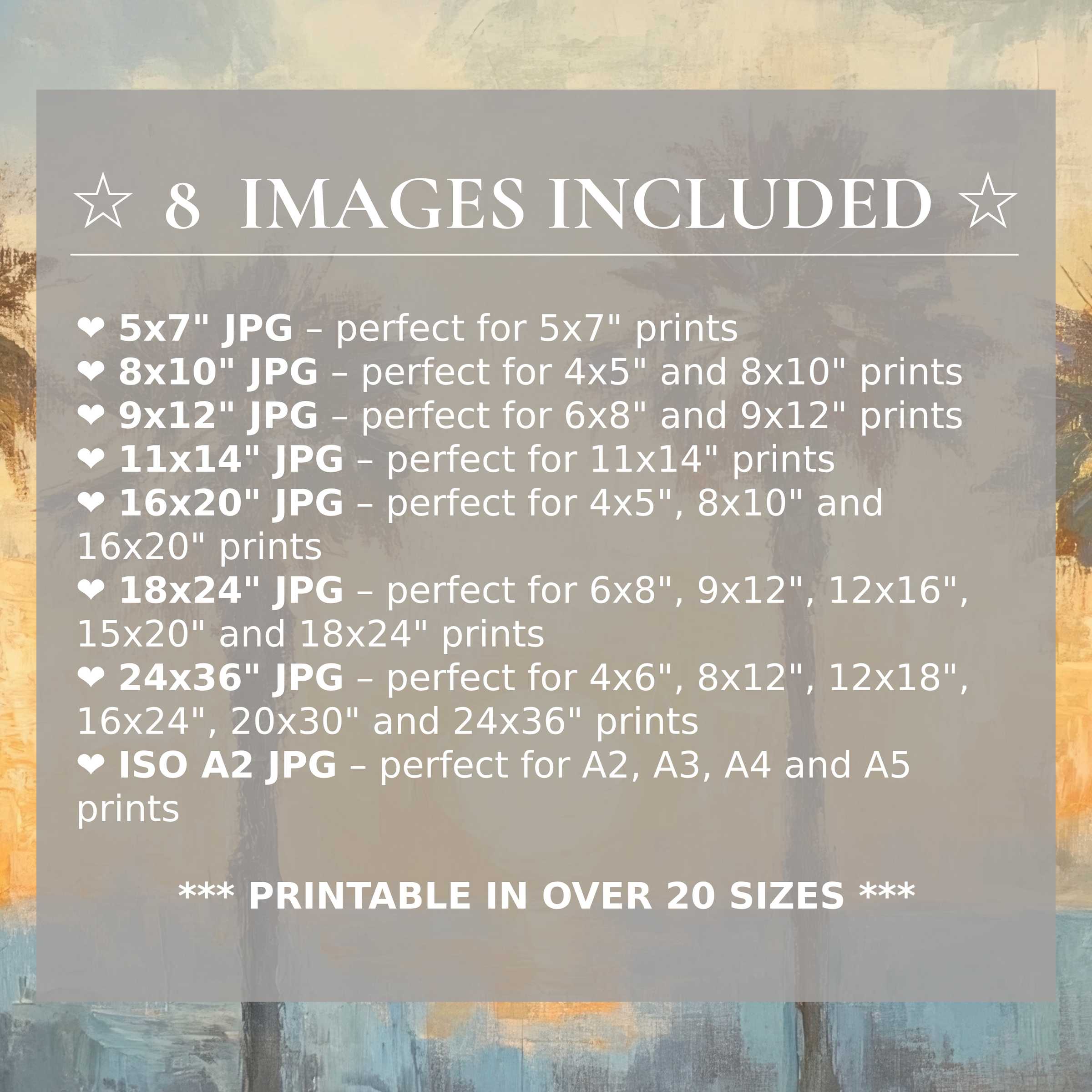 Summer digital print radiates serene blues and warm golds, elevating modern interiors with style and flexibility; includes 8 high-quality sizes