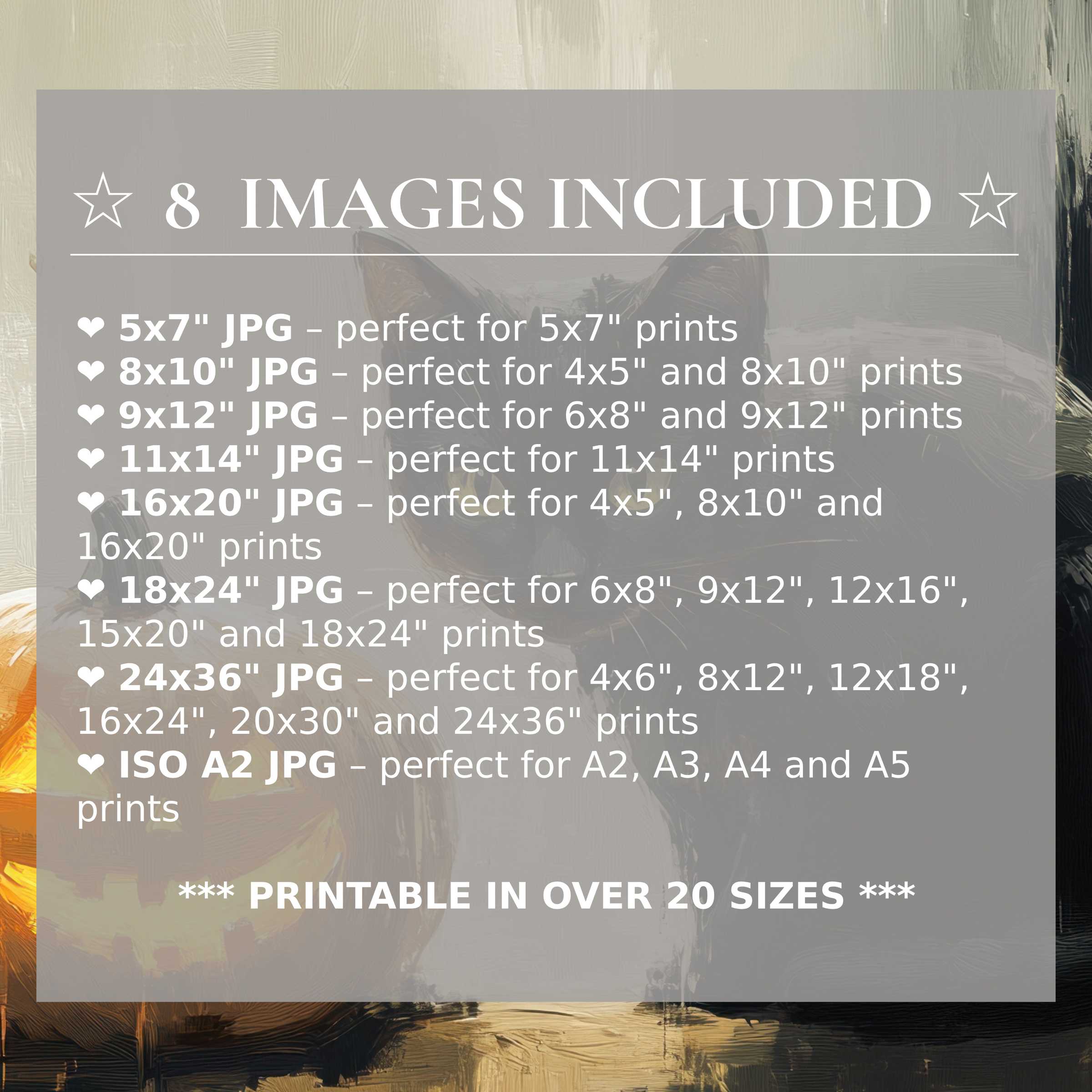 Halloween digital print exuding bold amber and deep charcoal hues, elevating modern interiors with timeless style; includes 8 high-quality sizes