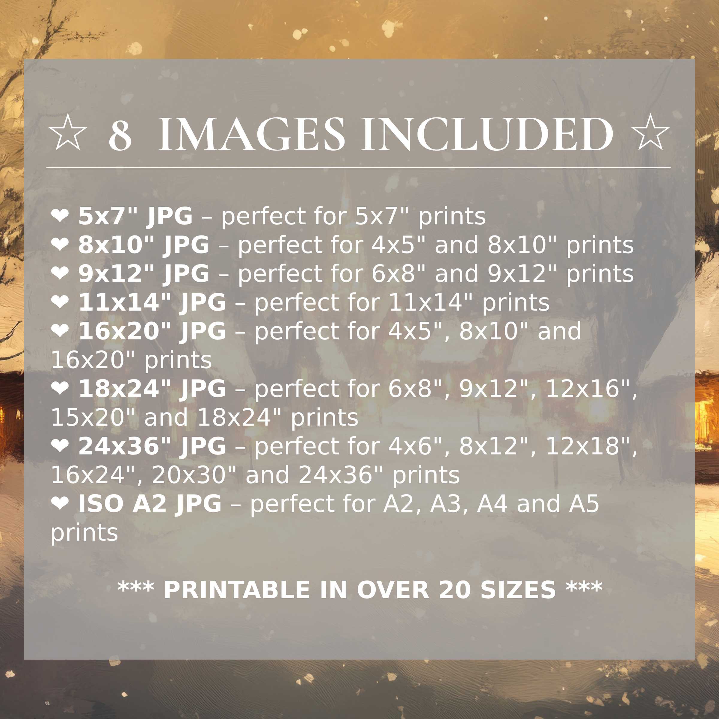 Christmas digital print exuding radiant gold and warm beige tones, offered in 8 high-quality sizes to enhance sophisticated modern interiors with timeless elegance and versatile style