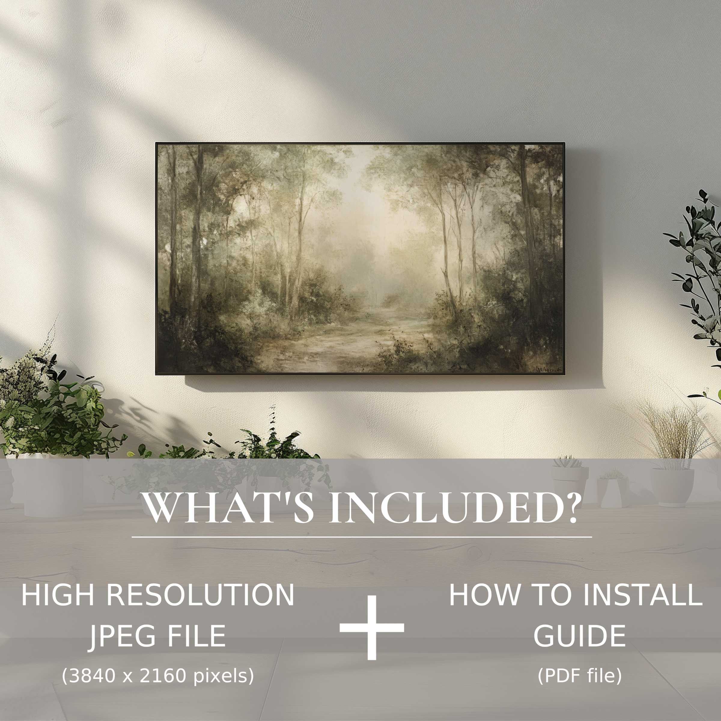 Elegant landscape digital TV art download for seamless, stylish use, enhancing modern living spaces with tranquility and grace