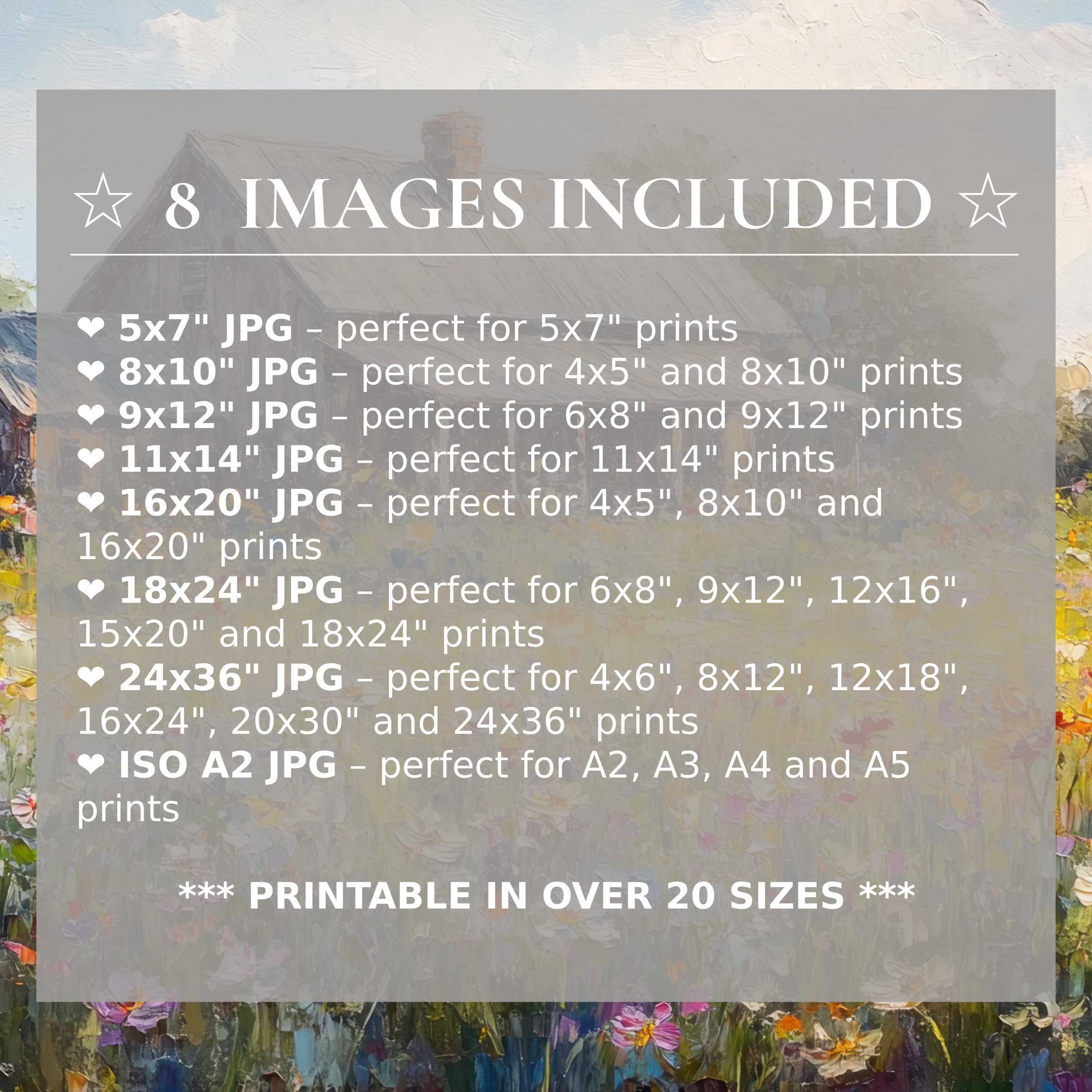 Radiant vintage digital print in soft pastels and bold florals, elevating modern interiors with versatile style; includes 8 high-quality sizes