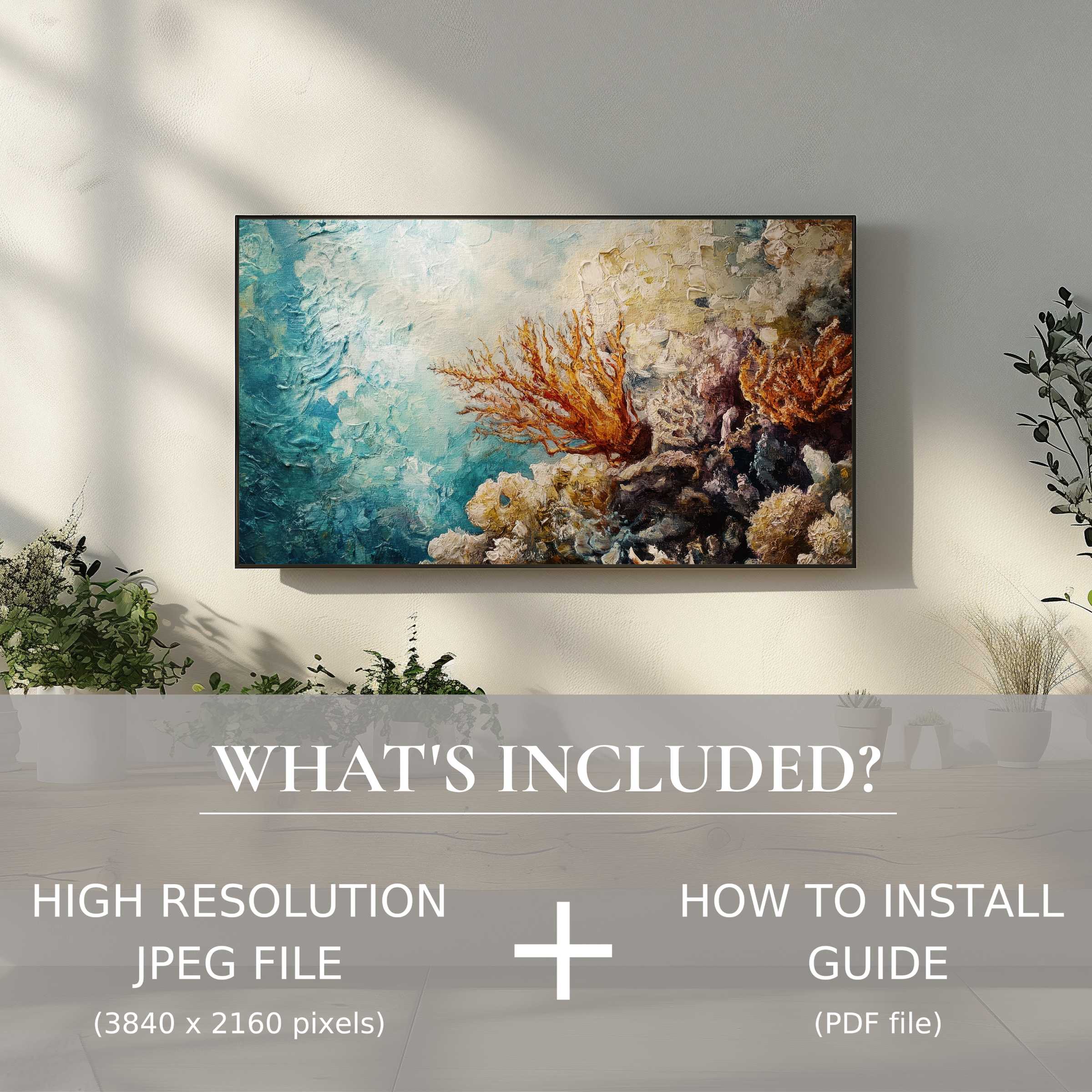 Elegant coastal digital TV art download with easy use enhances your living space in style and calm sophistication