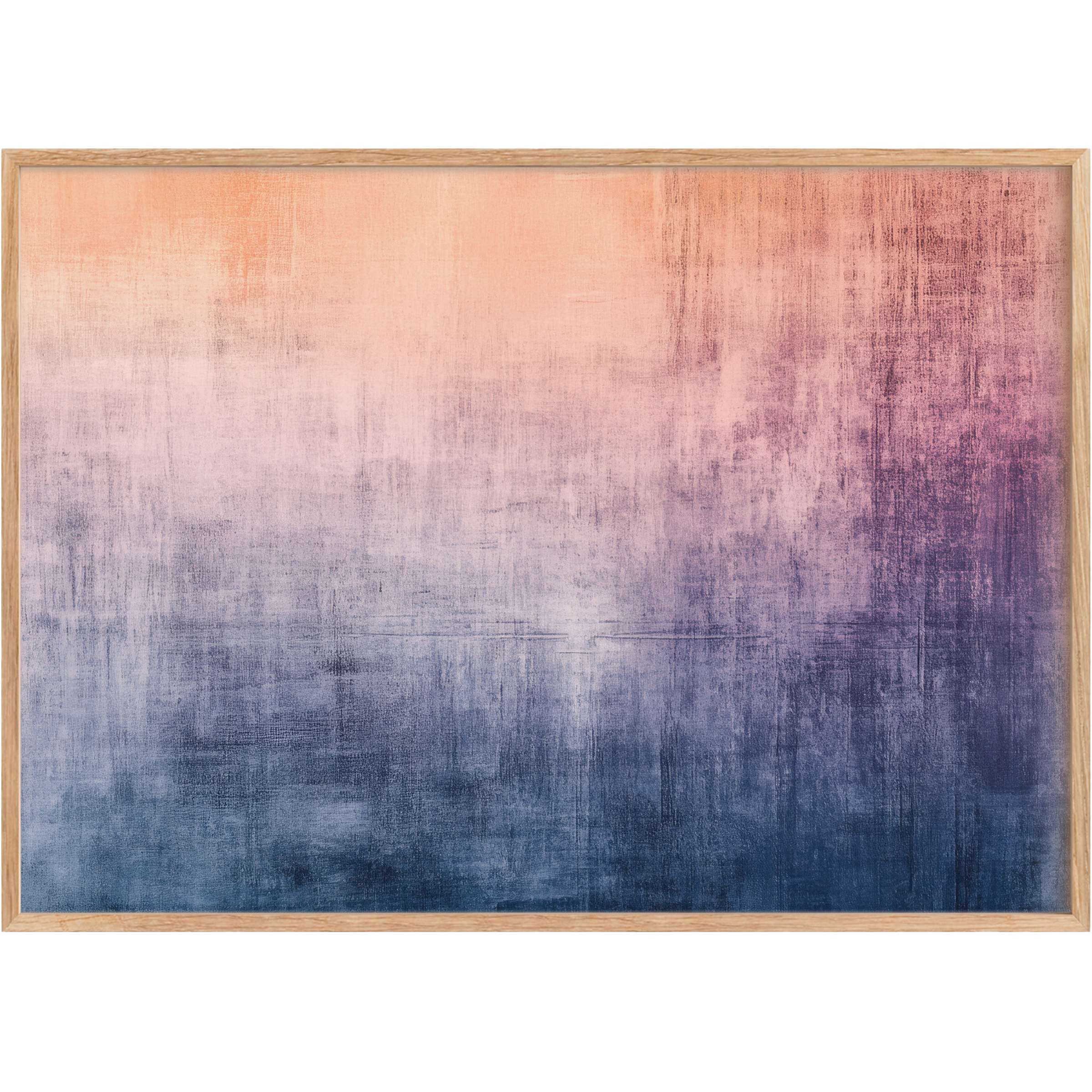 Modern printable wall art with a serene gradient of blush, lavender, and deep navy evokes calming elegance for stylish interiors