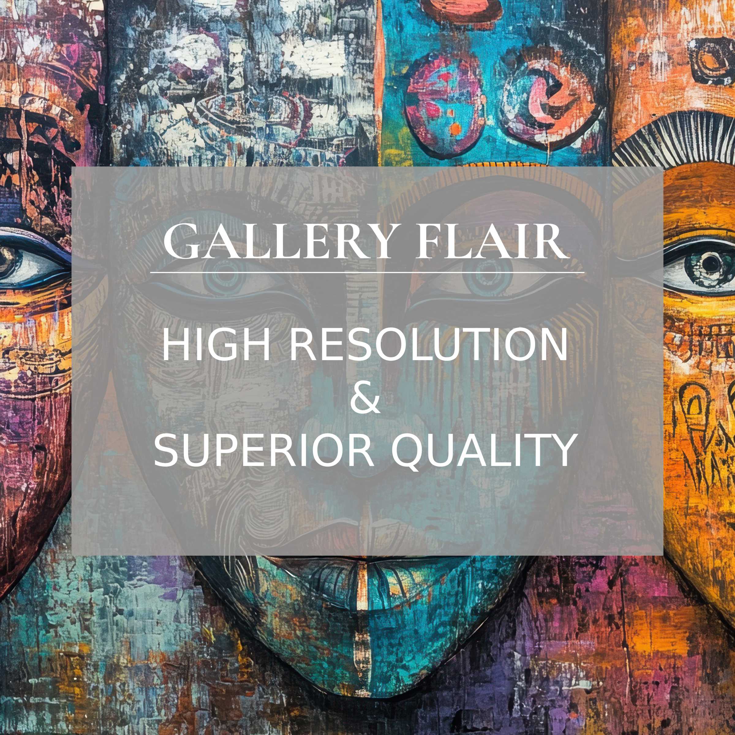 Boho printable art featuring vibrant tribal faces, radiating bold energy and intricate textures for luxe modern interiors