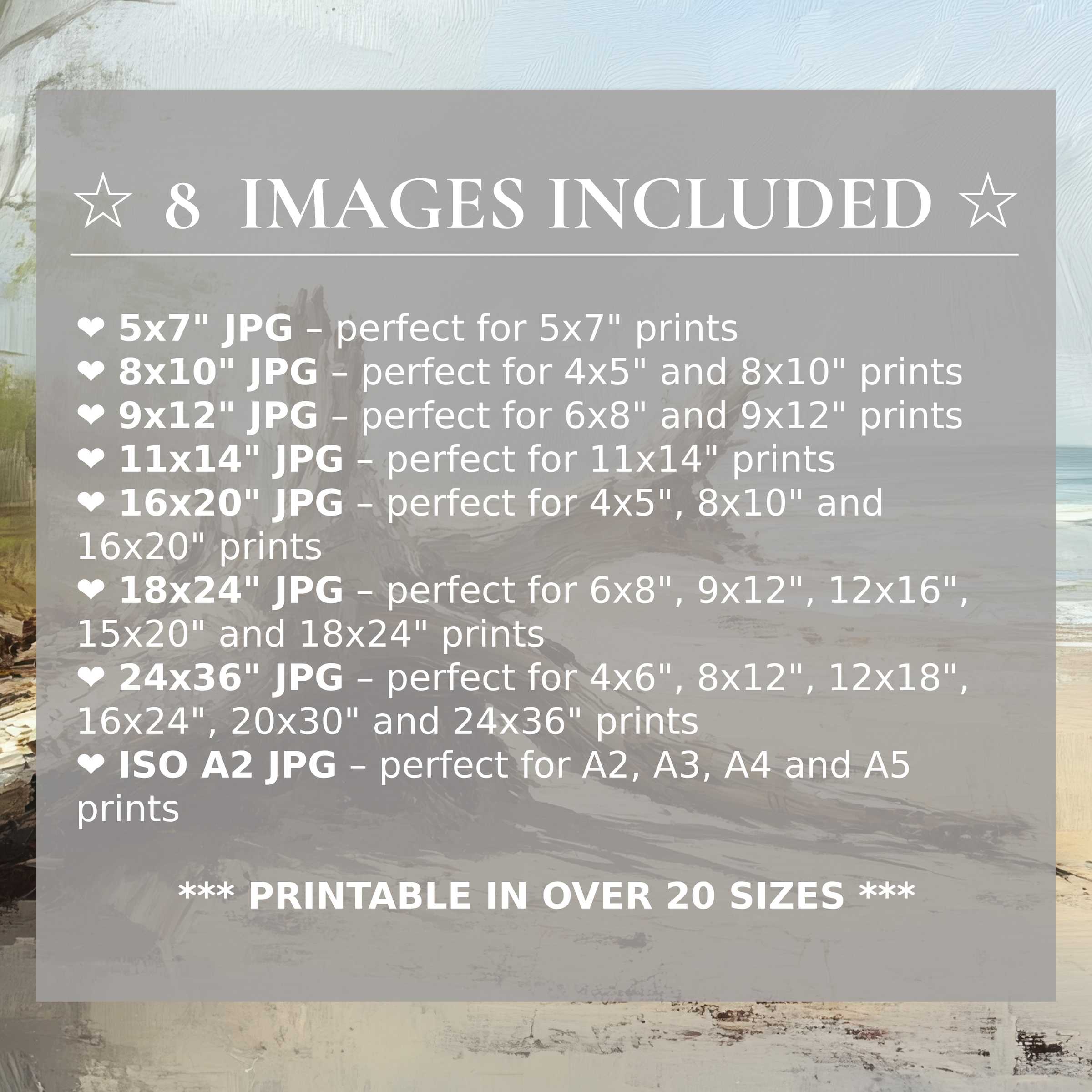 Elevate modern interiors with a radiant, calming beach digital print in soft blues and sandy tones, delivered in 8 high-quality sizes