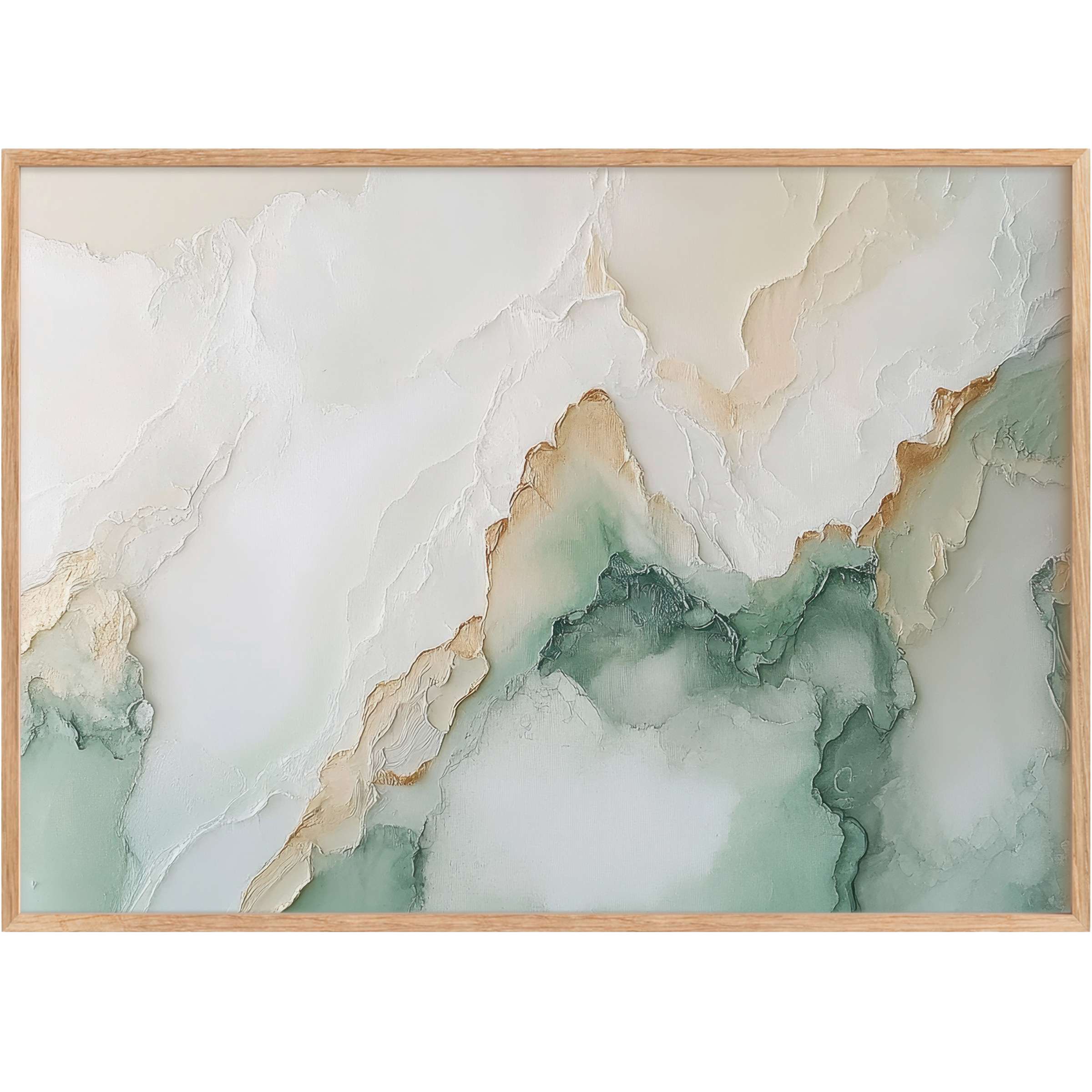 Neutral printable wall art with soothing green and beige tones, creating a calming, elegant atmosphere for refined interiors