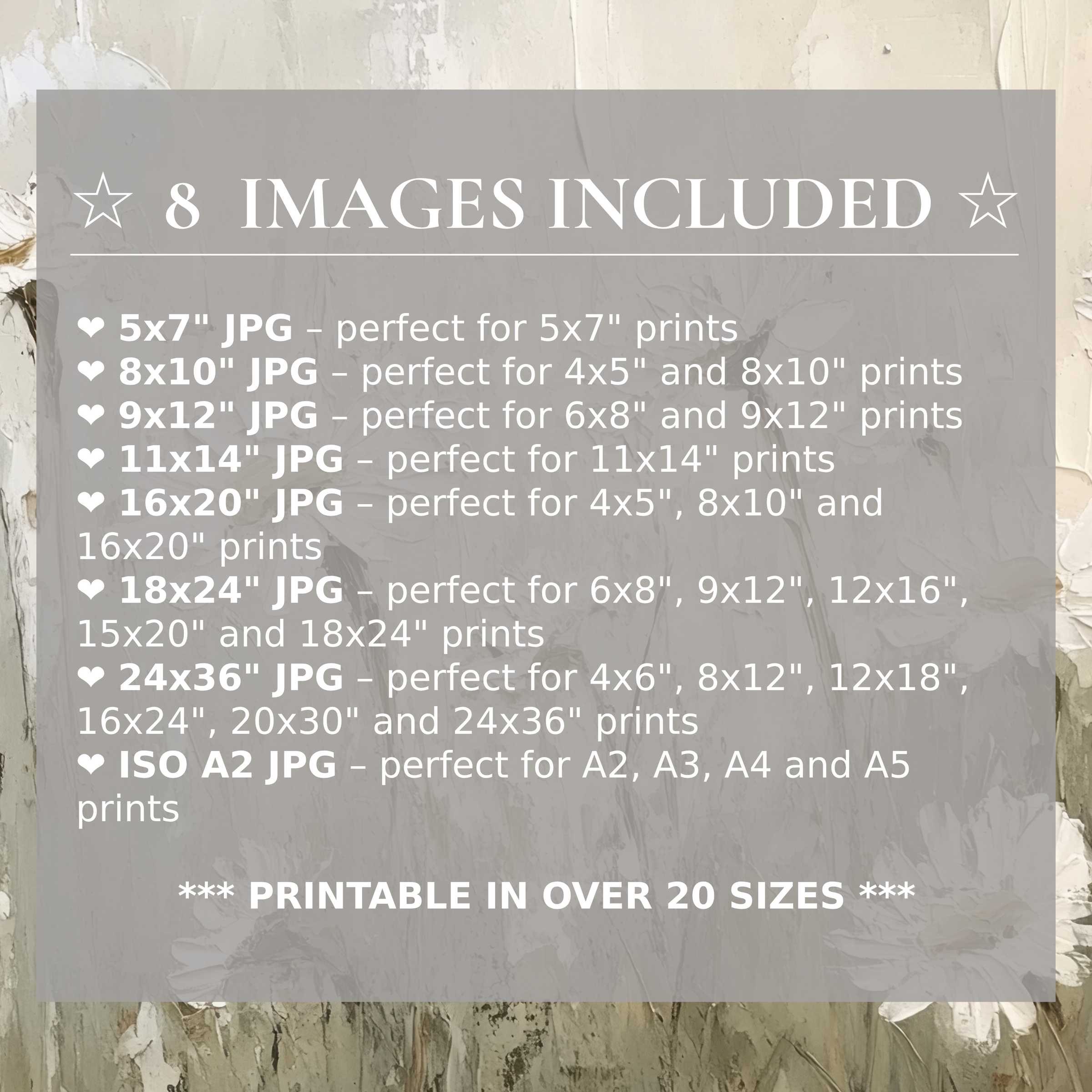 Vintage digital print radiates serene neutrals and soft ivory tones, elevating modern interiors with style and trusted versatility; includes 8 high-quality sizes