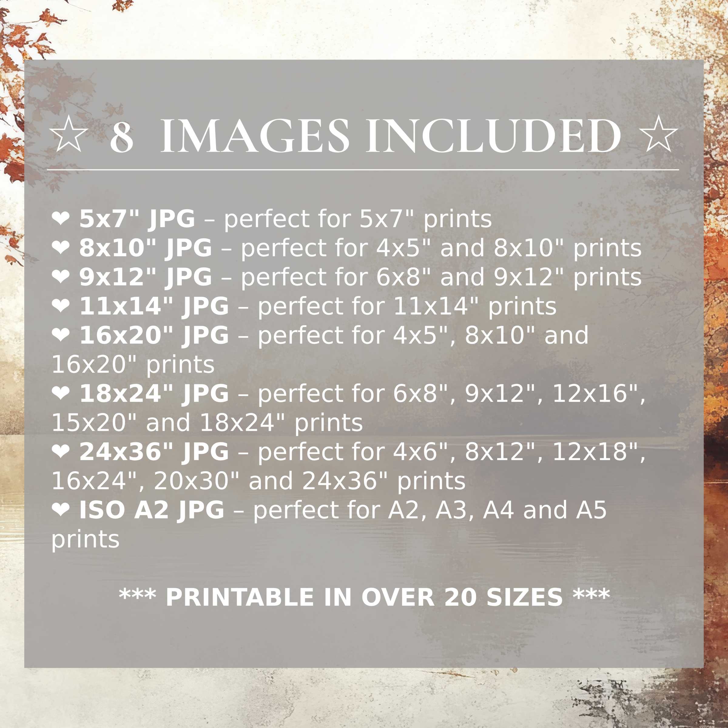 Radiant fall digital print in rich amber and rust hues, delivered in 8 high-quality sizes to elevate modern interiors with timeless style and versatile beauty