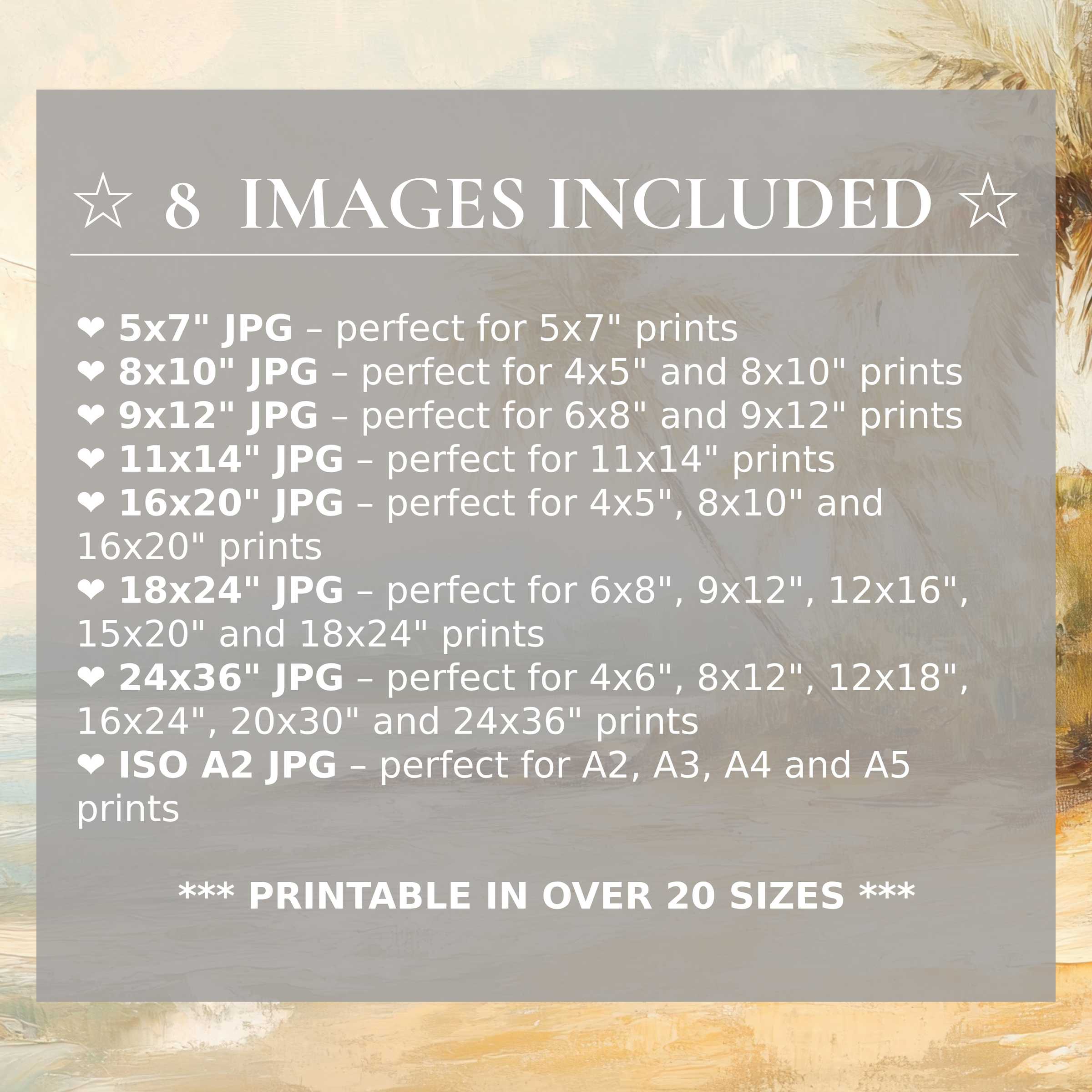 Radiant coastal digital print in soft beige and blue tones, offering calming elegance and flexible style with 8 high-quality sizes included