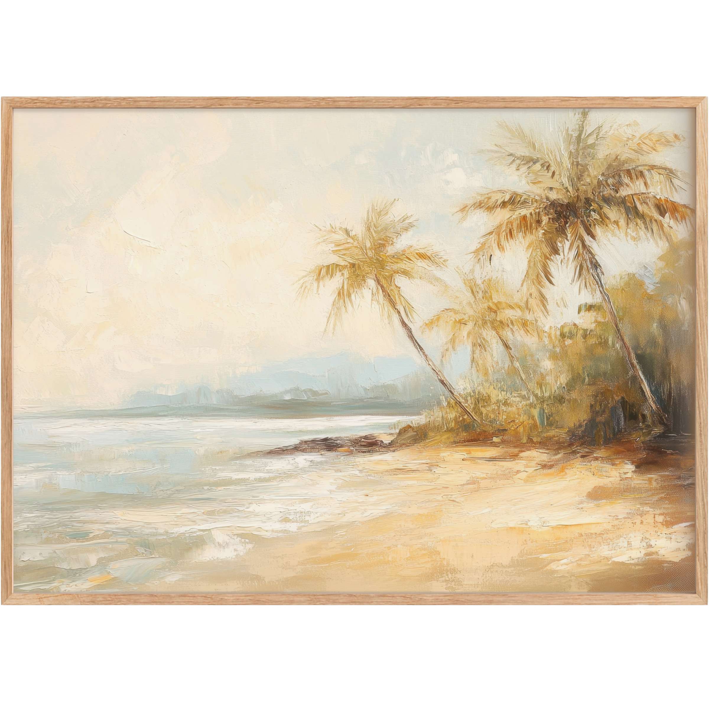 Coastal printable wall art evokes serene warmth with soft blues and sandy golds, perfect for elevating tranquil, stylish interiors