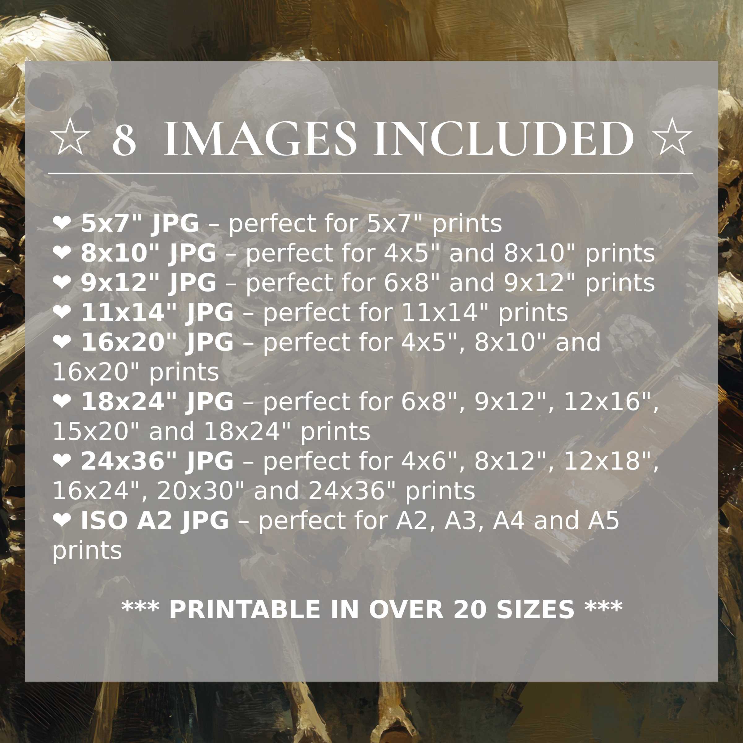 Halloween digital print exudes bold, moody gold and brown hues, elevating modern interiors with style; includes 8 high-quality sizes in one download