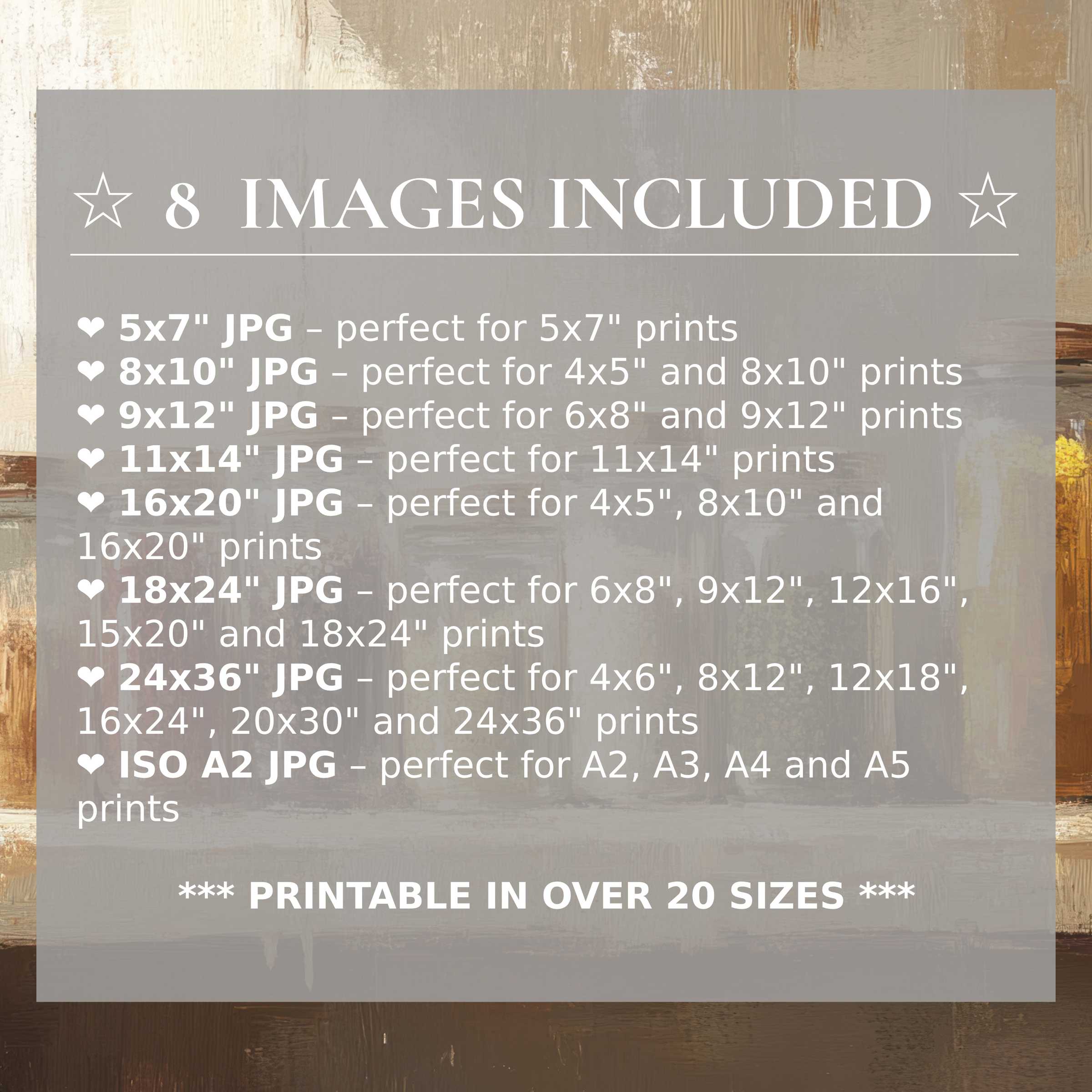 Farmhouse digital print in warm neutrals, soft earth tones; includes 8 high-quality sizes to elevate modern interiors with timeless elegance
