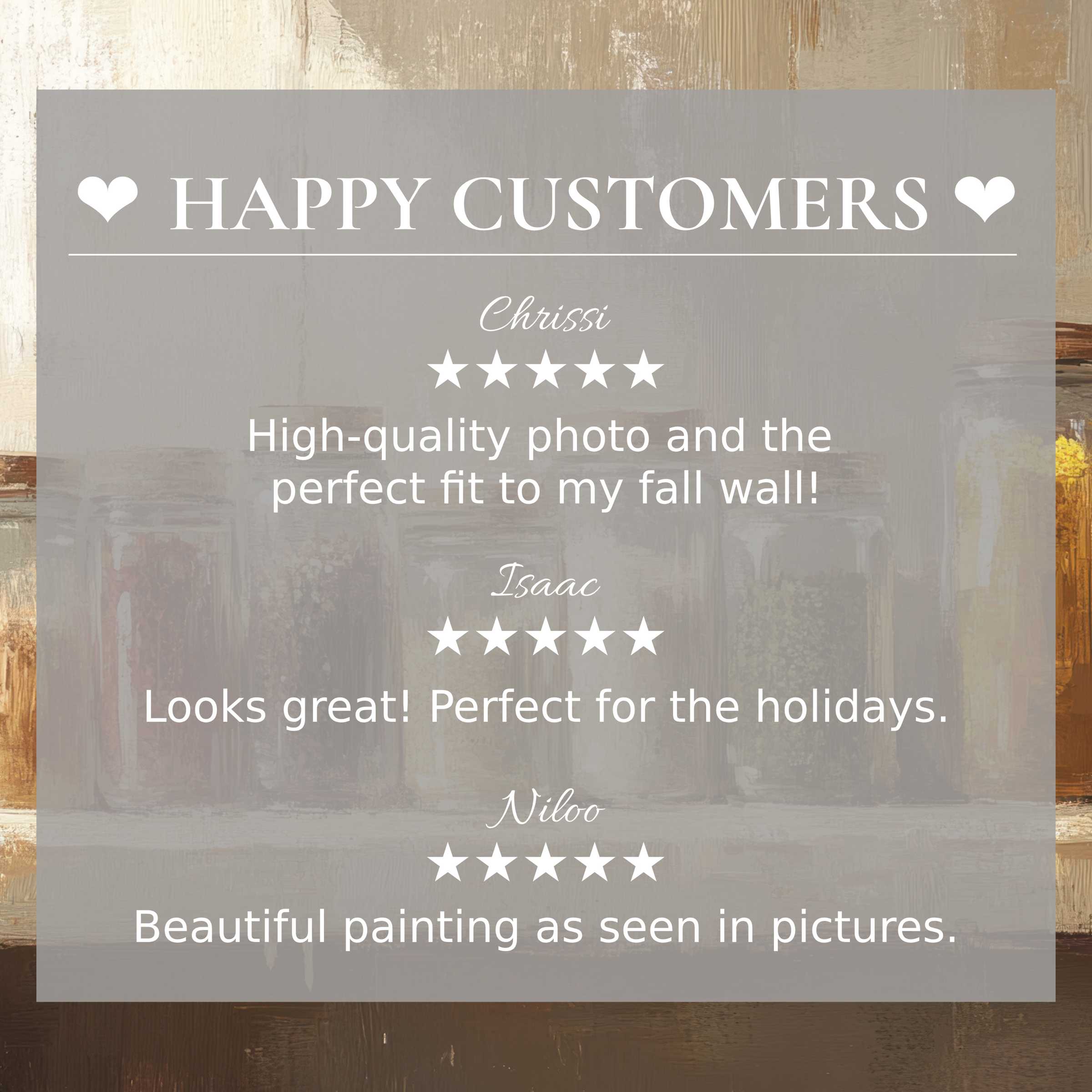 Farmhouse art for Frame TV with abstract rustic jars, happy customer reviews build elegant, trustworthy appeal