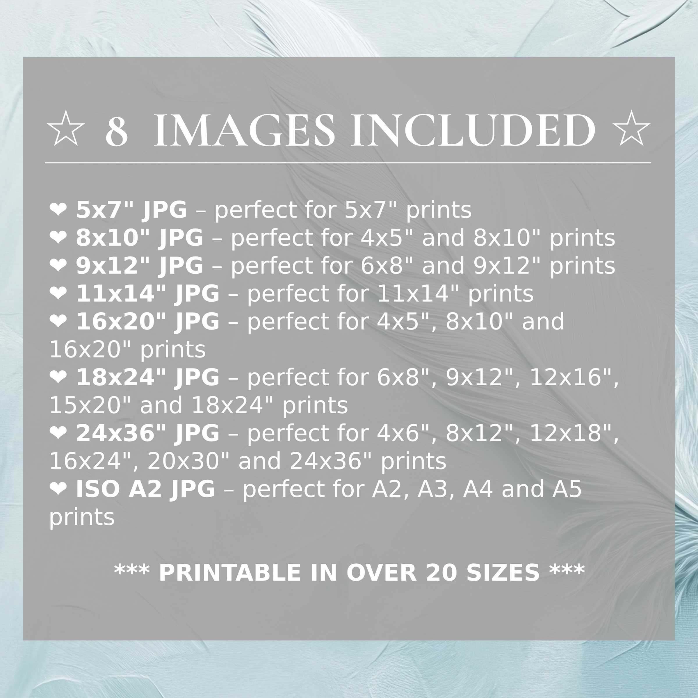 Minimalist digital print in soft blues and subtle grays evokes calming elegance, included in 8 high-quality sizes to enrich modern interiors with versatile style