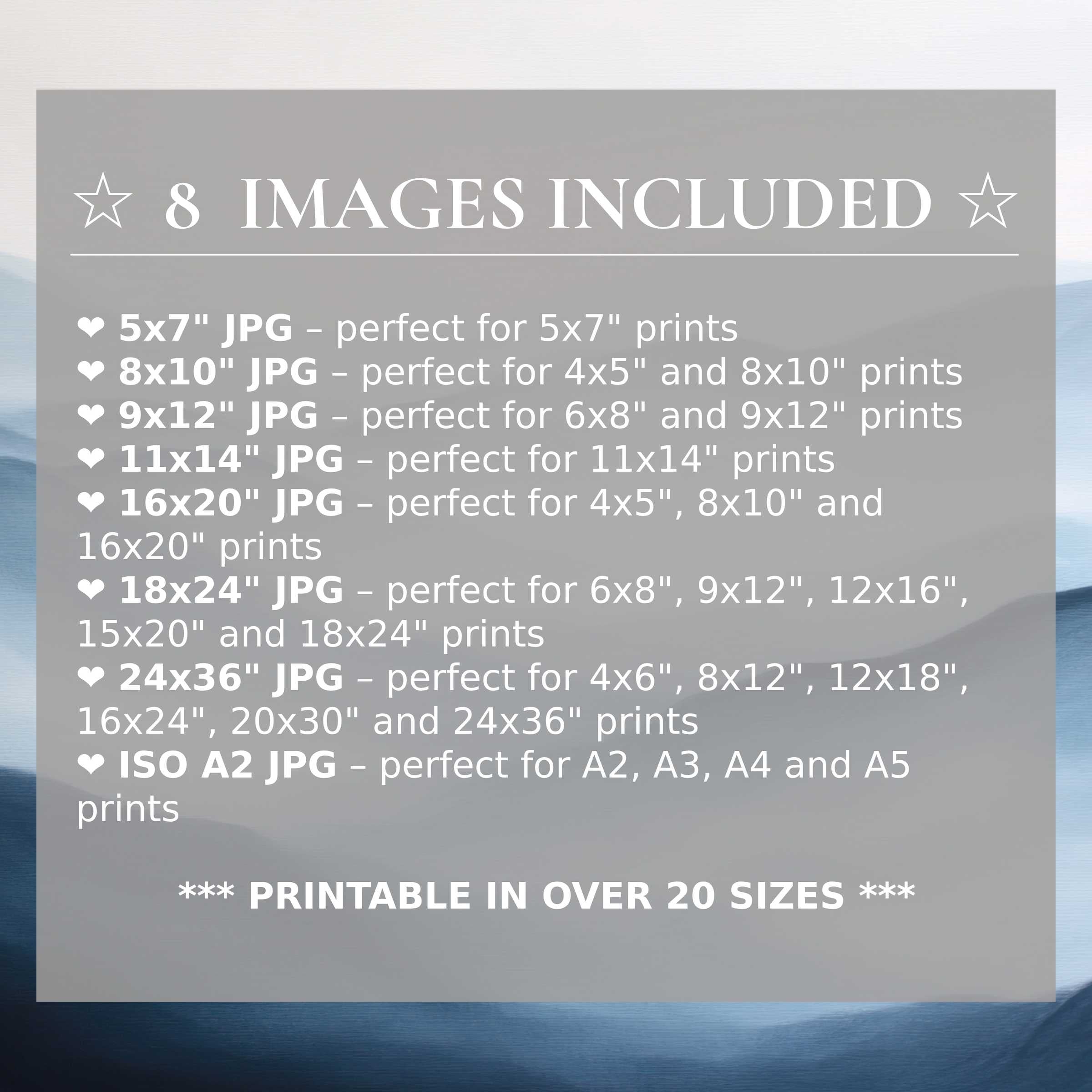 Neutral digital print radiating serene blues and gentle grays, enhancing modern interiors with timeless elegance and style Includes 8 high-quality sizes with download
