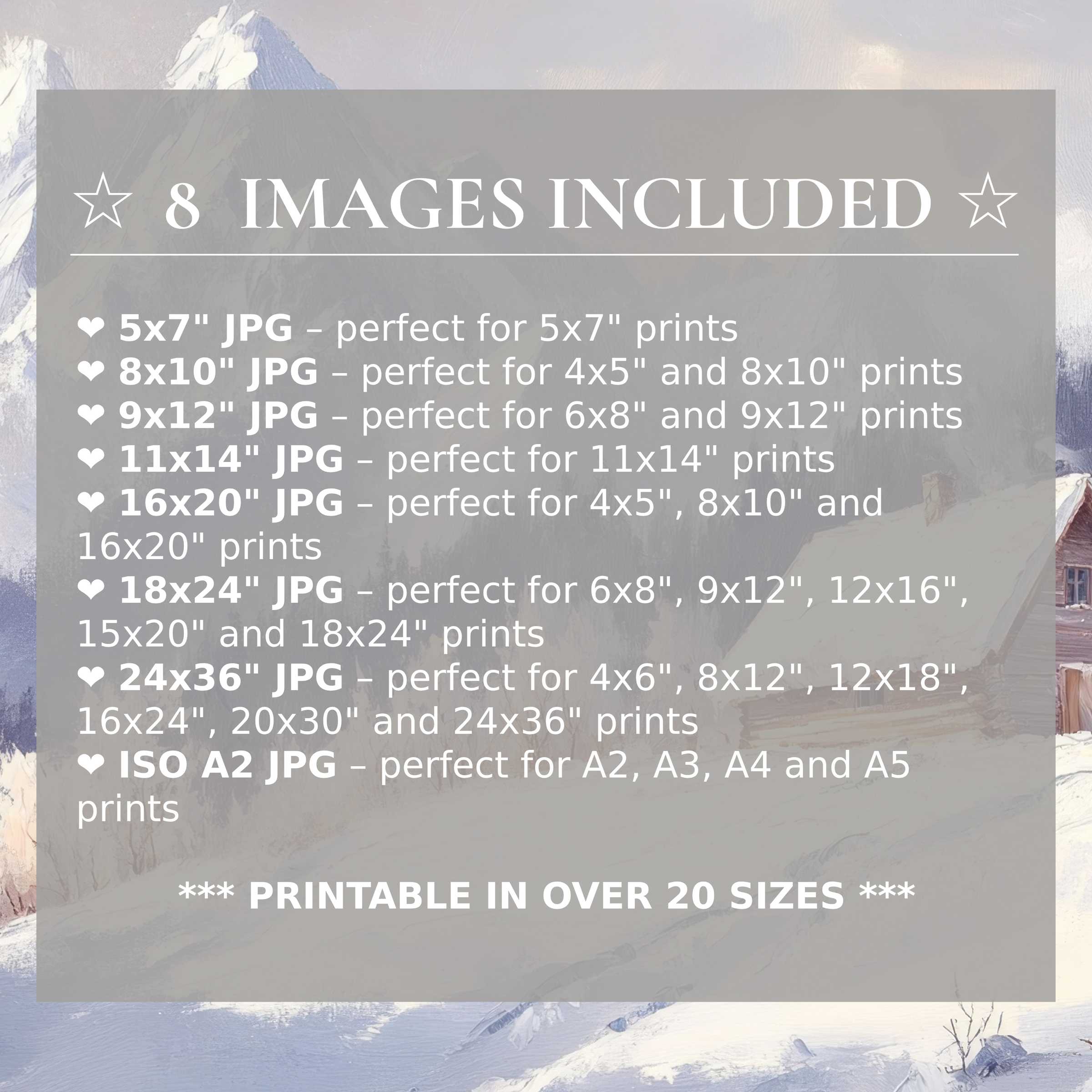 Radiant winter digital print in soothing icy blues and soft neutrals, enhancing modern interiors with style and versatility Includes 8 high-quality sizes for effortless decor elevation