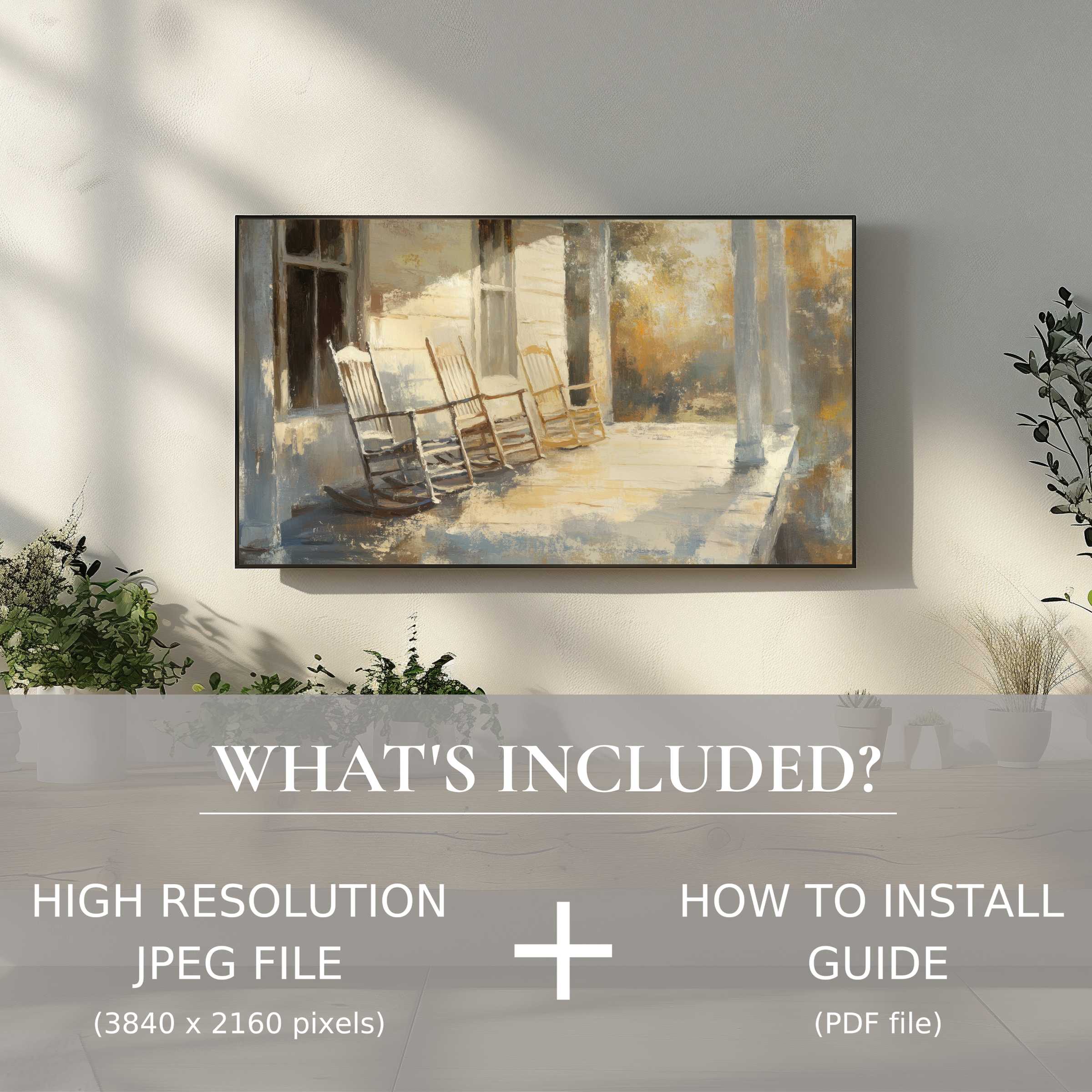 Elegant farmhouse digital TV art download enhances living spaces with easy, high-res use and timeless rustic charm