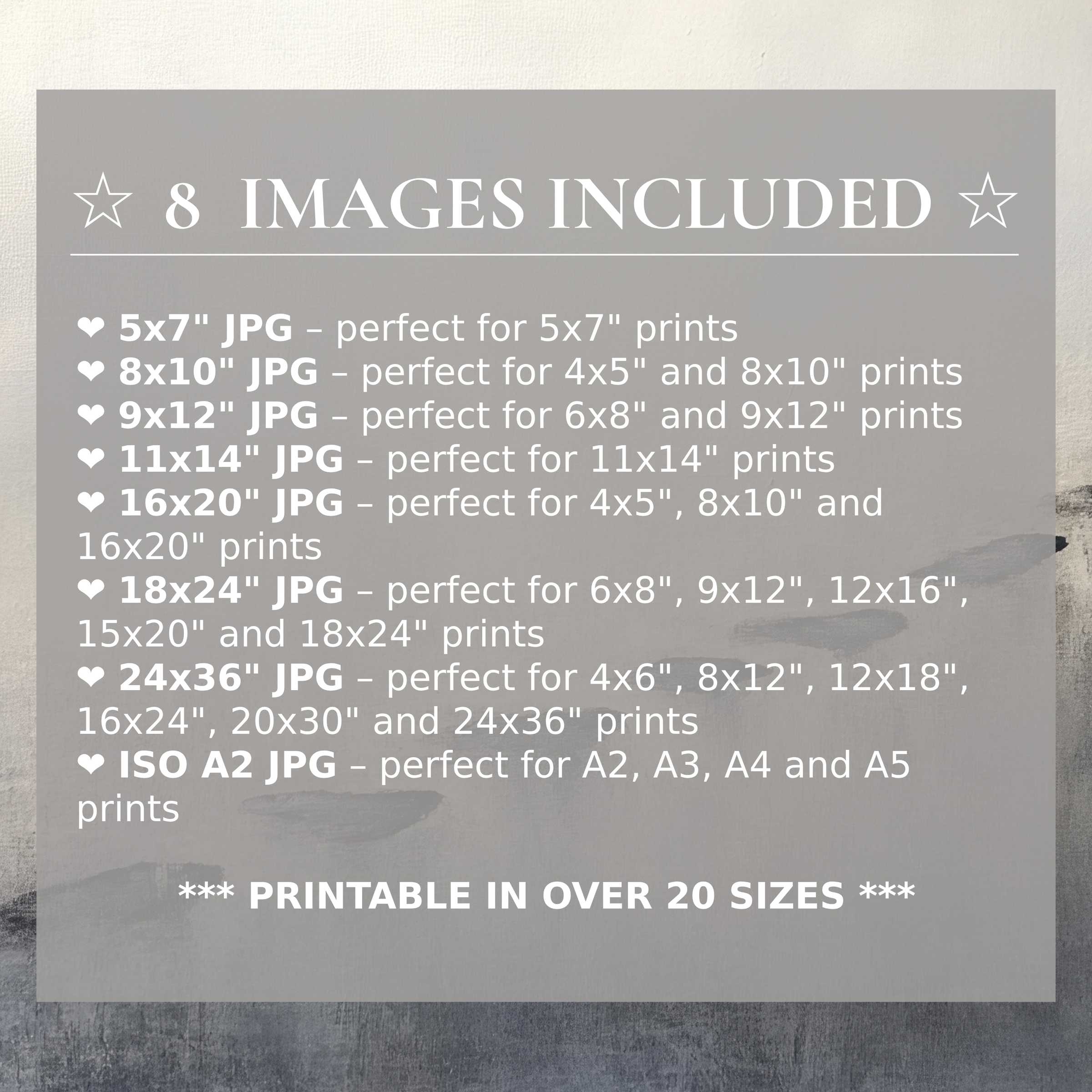 Minimalist digital print in soothing greys and soft neutrals, offering radiant calm and elegance with 8 high-quality sizes included