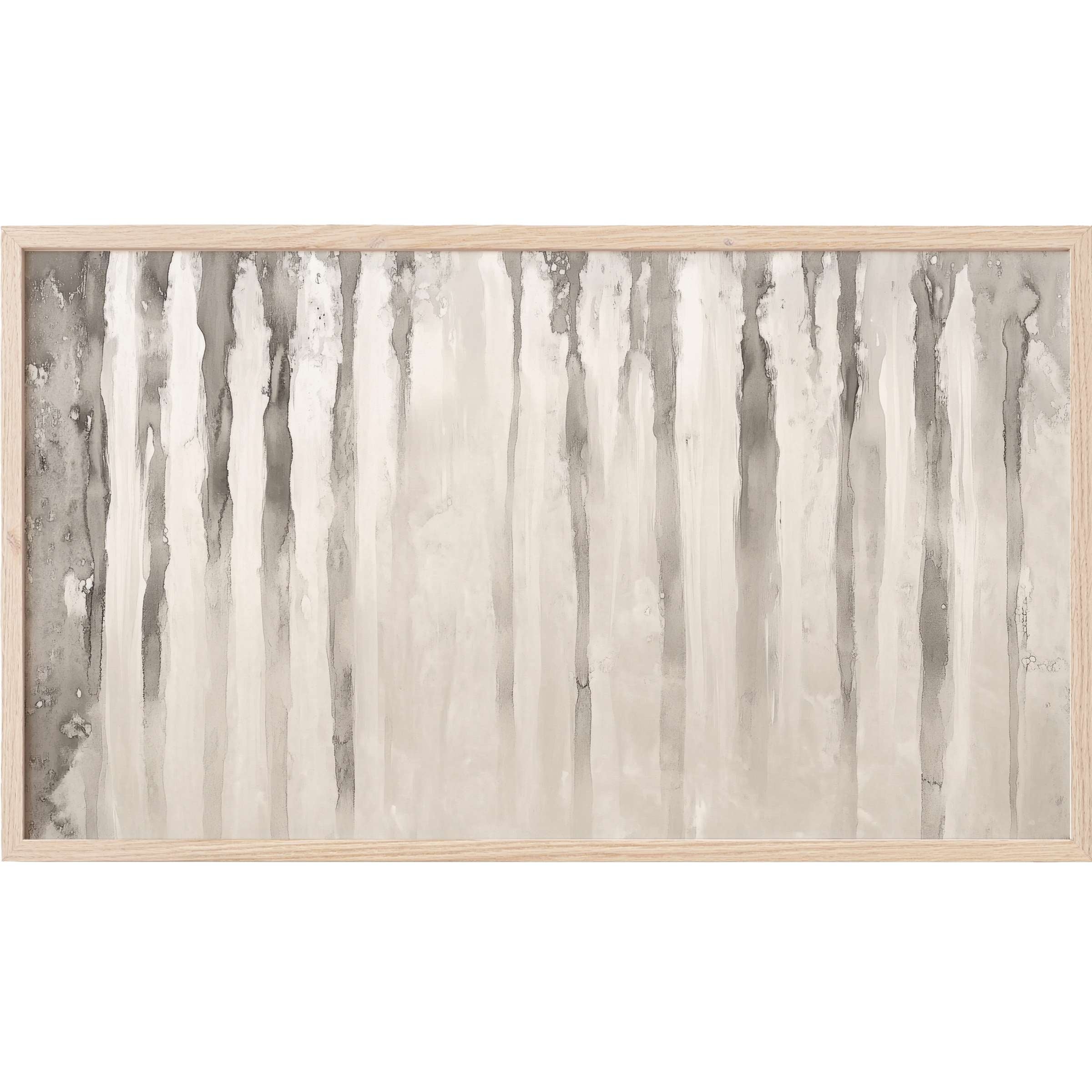 Subtle vertical washes in soft grays and creams create calm textures in this neutral Frame TV Art piece