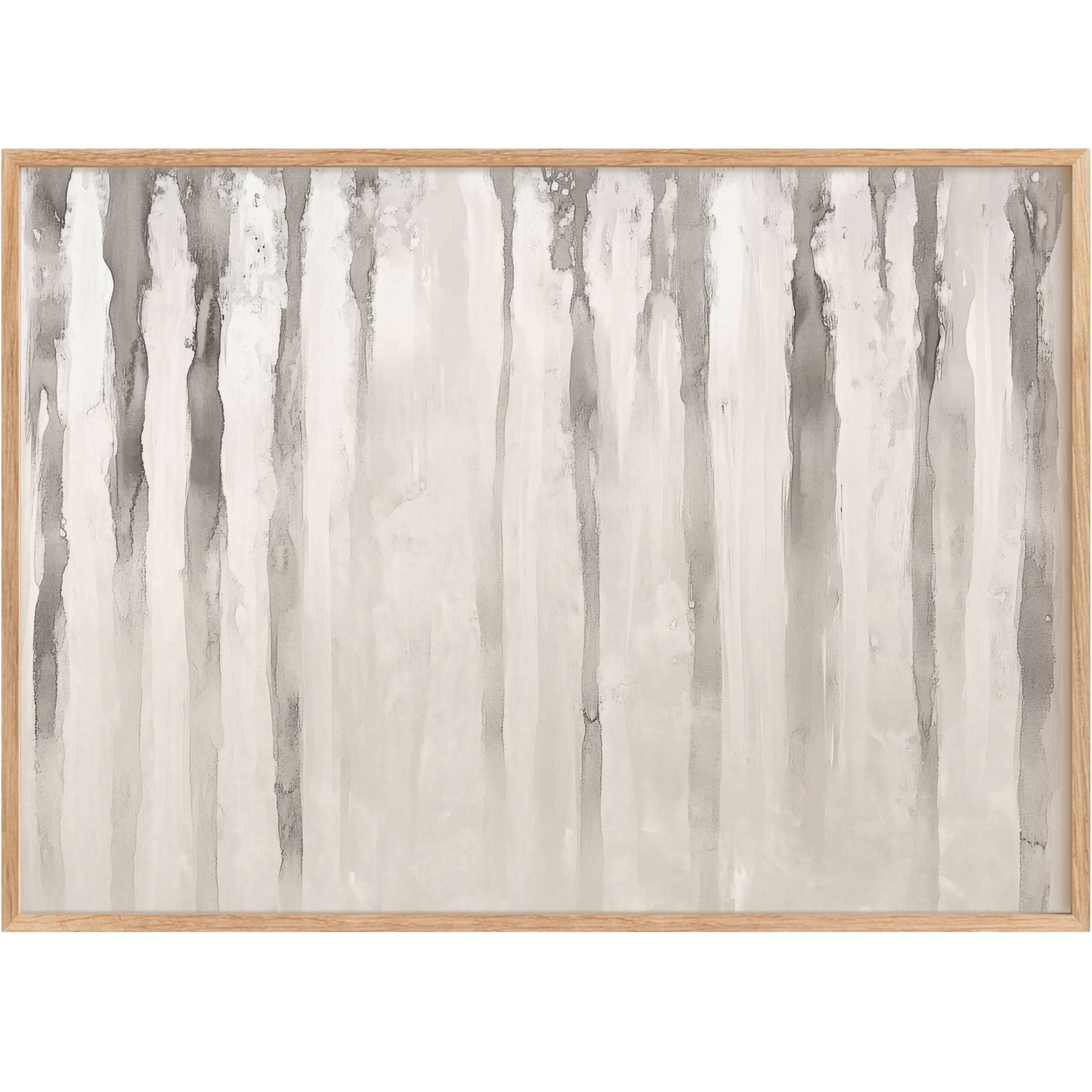 Neutral printable wall art featuring soft vertical watercolors in muted grays and warm taupes, creating a calming, sophisticated ambiance