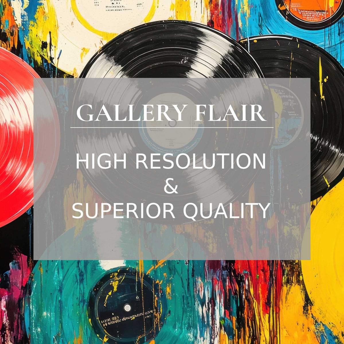Vibrant vinyl record pop art Frame TV picture with sharp resolution, elegant colors, and exquisite visual clarity for refined décor