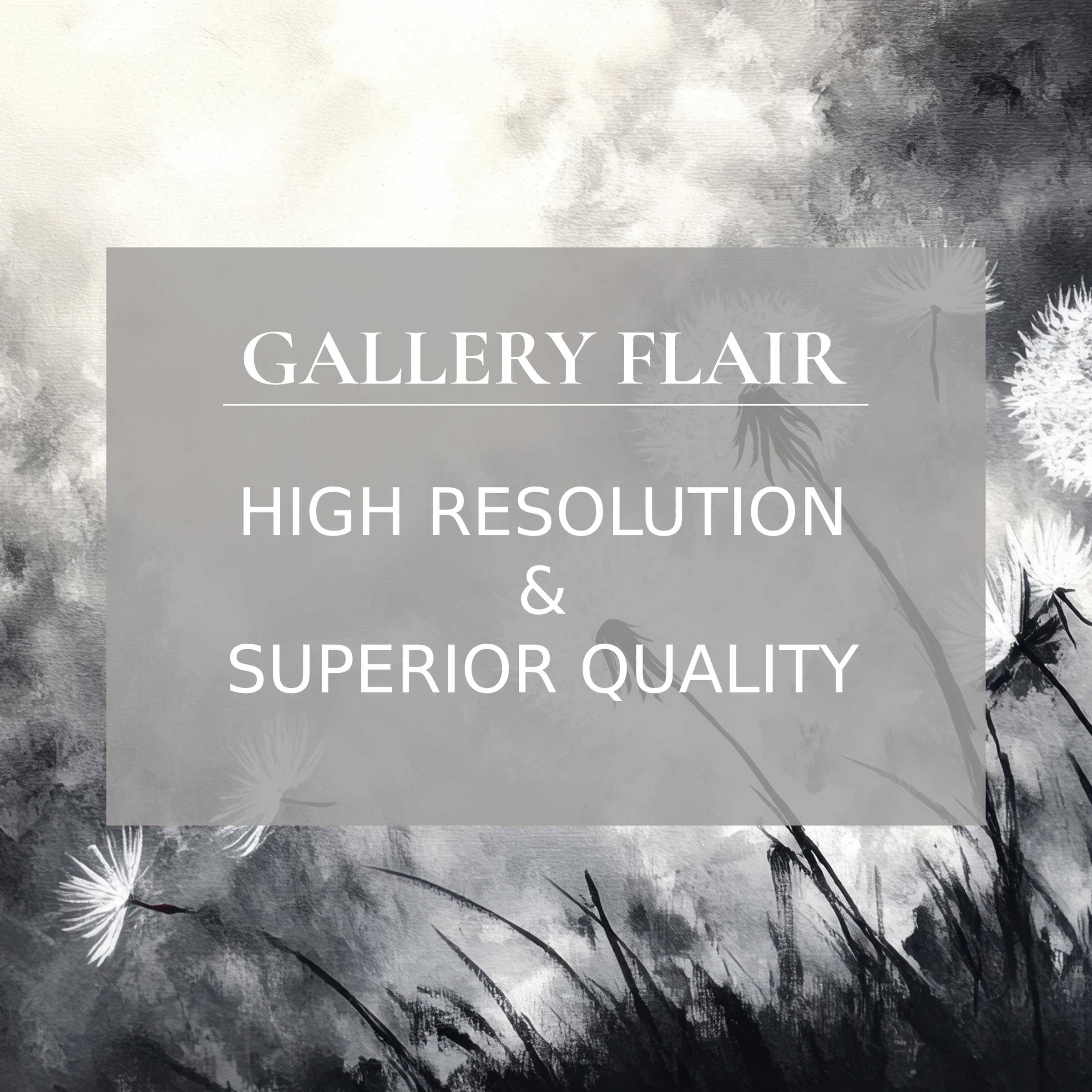 Elegant black and white Frame TV picture with impeccable resolution, showcasing refined floral brushstrokes and visual clarity