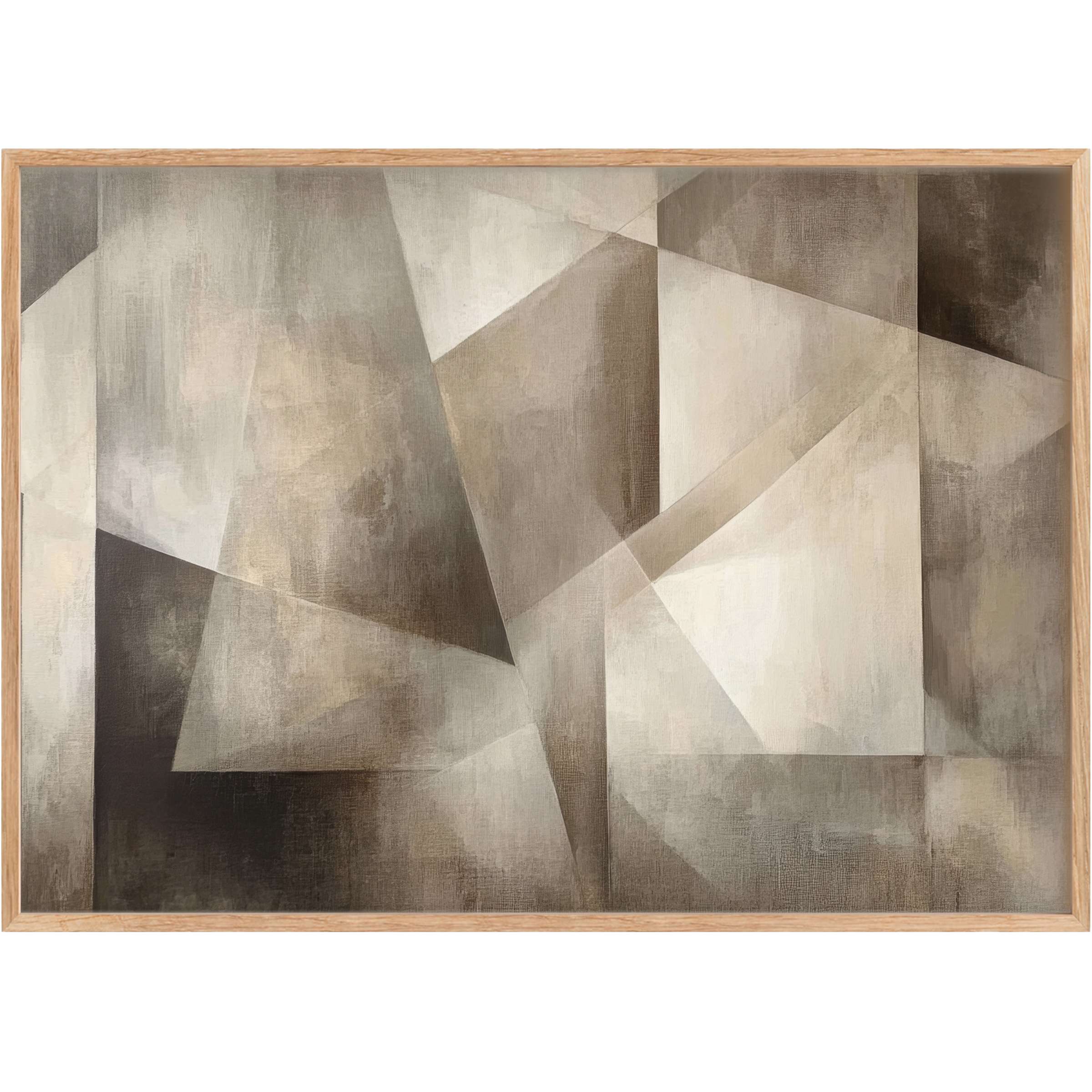 Sophisticated minimalist printable wall art in muted taupes and warm grays, creating a serene and refined atmosphere