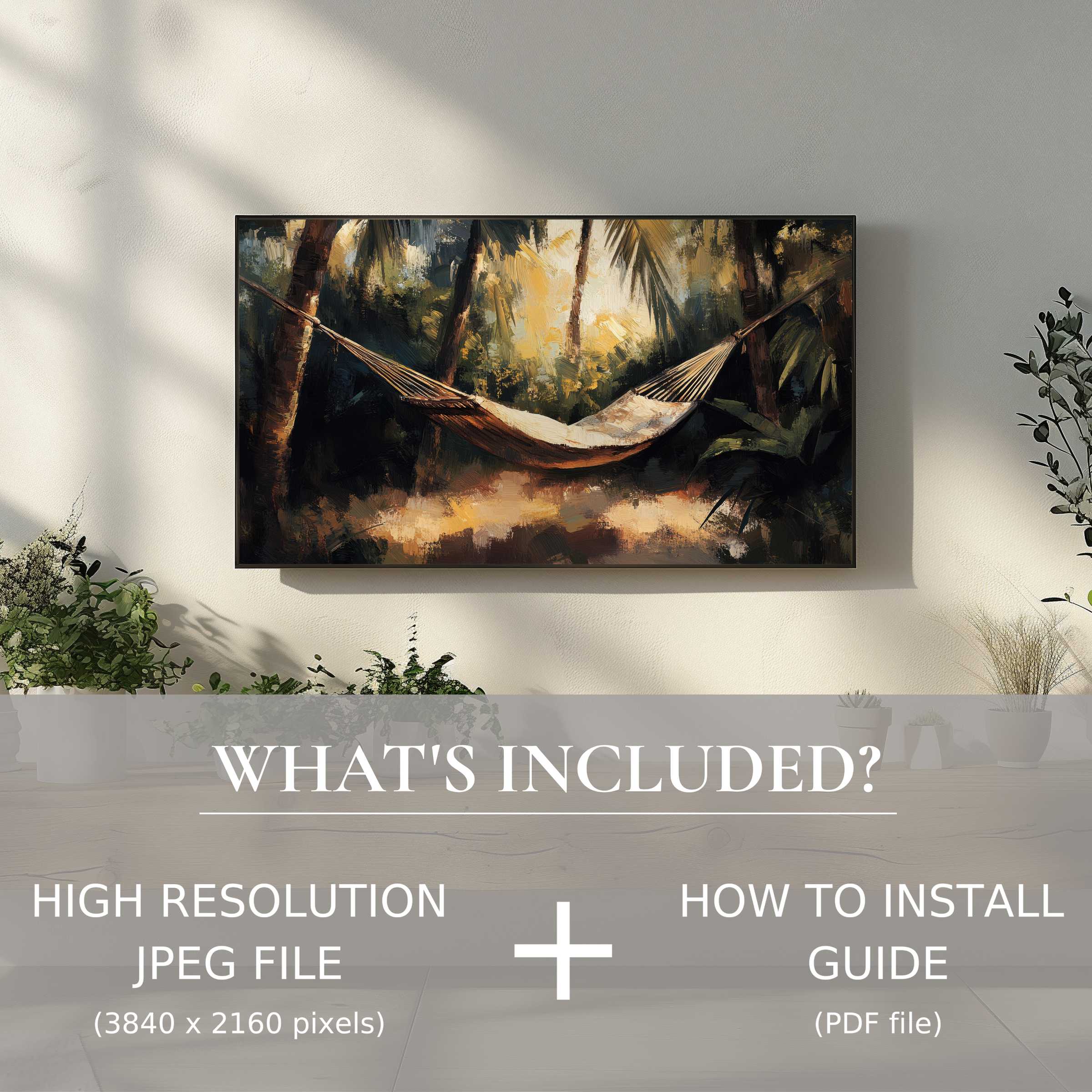 Elegant beach digital TV art download with easy digital use, enhancing any modern living space with serene coastal charm