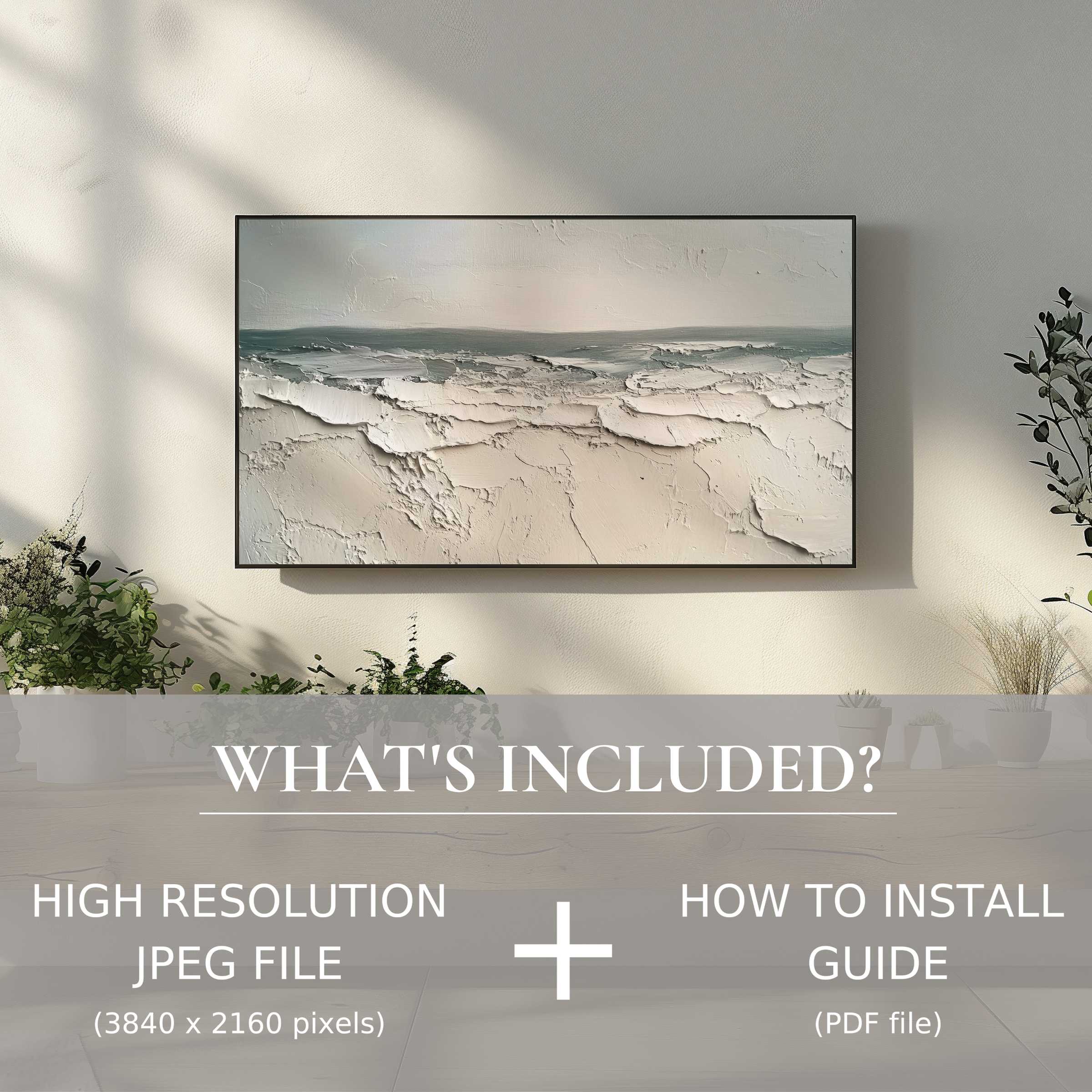 Elegant summer digital TV art download enhances modern spaces with easy digital use and refined living room ambiance