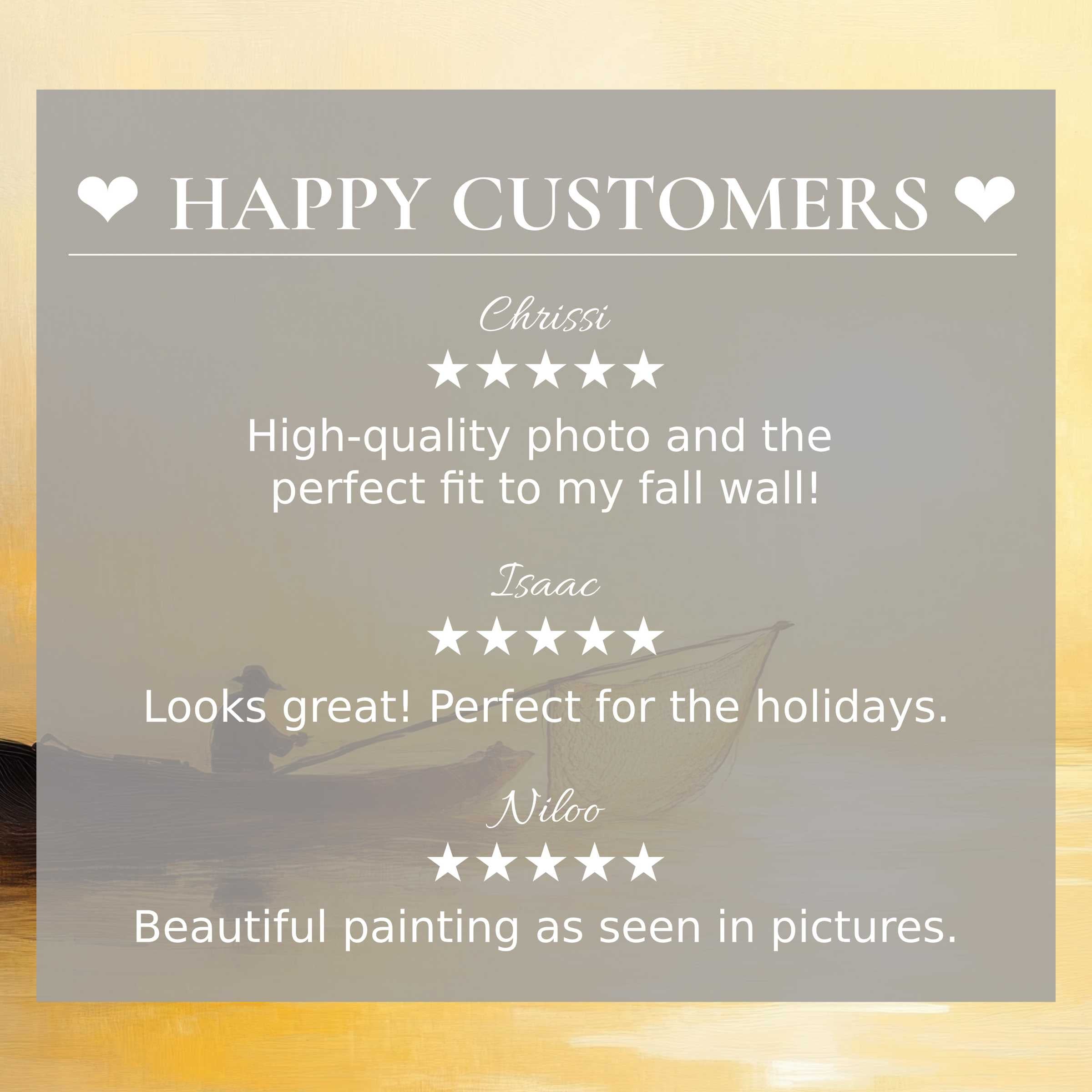 Coastal art for Frame TV with abstract sunset hues, showcasing happy customer reviews that inspire trust and elegance