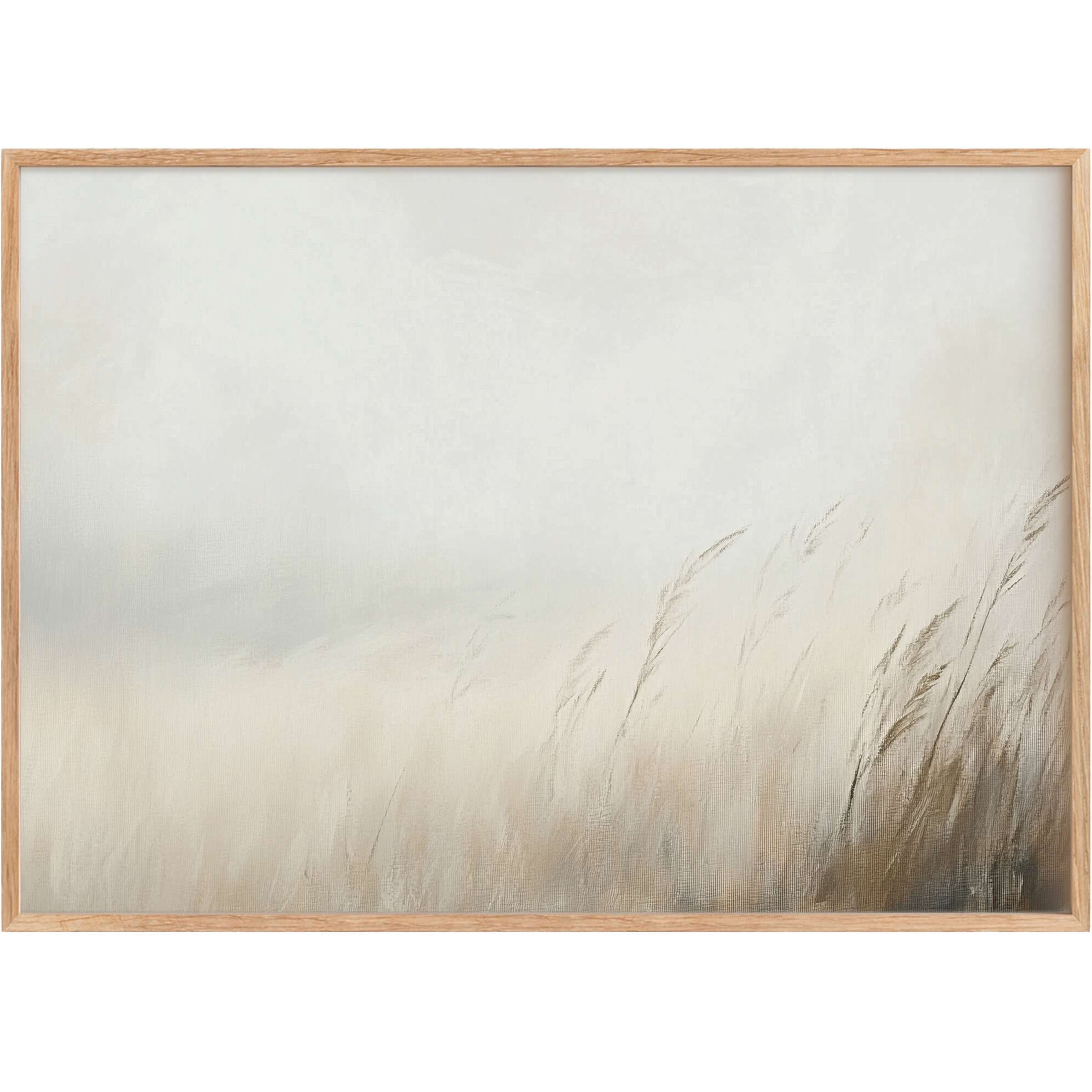 Serene spring printable wall art in soft beige and ivory tones evokes calming breezes and understated elegance for refined interiors