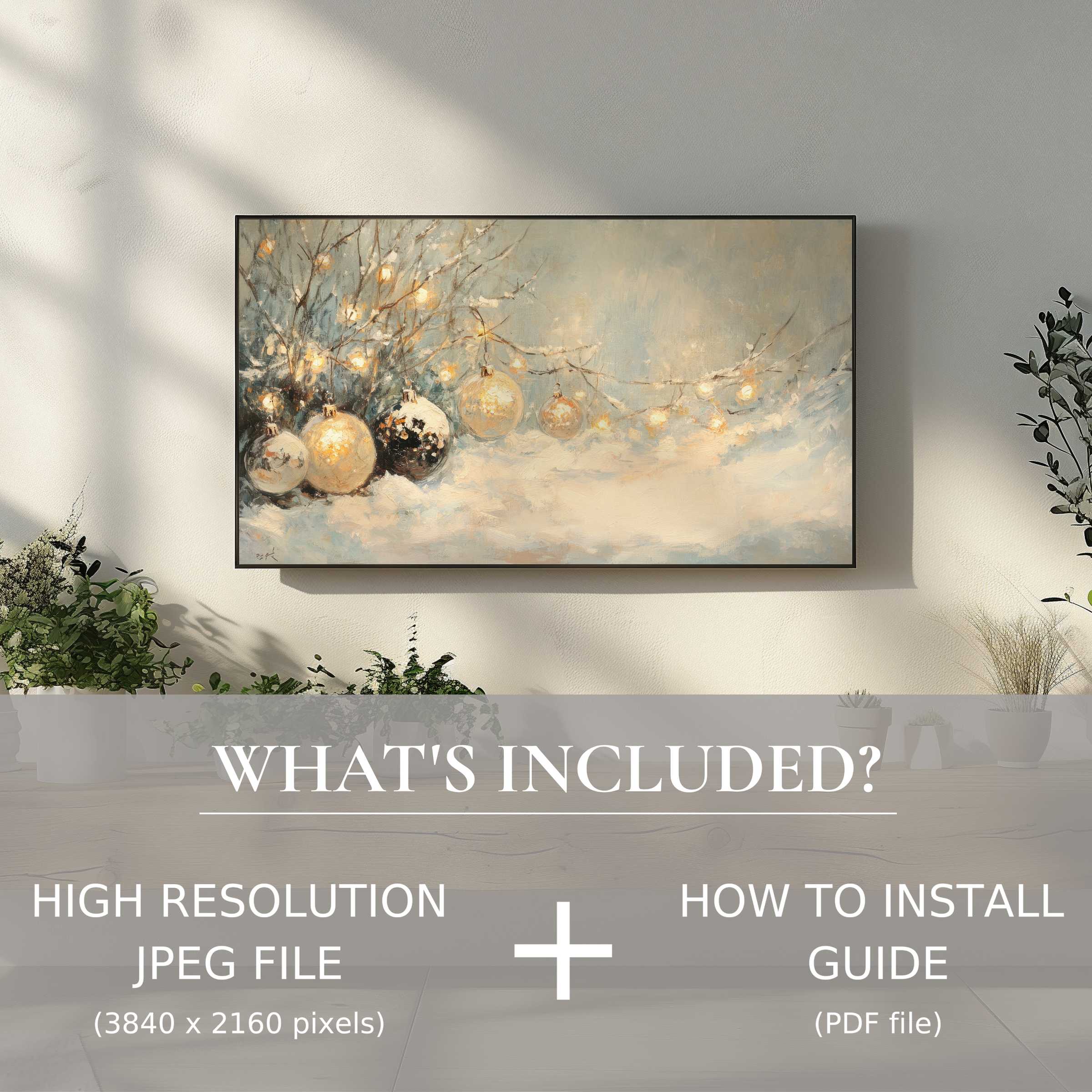 Elegant christmas digital TV art download enhances your space with easy digital use, adding modern festive charm