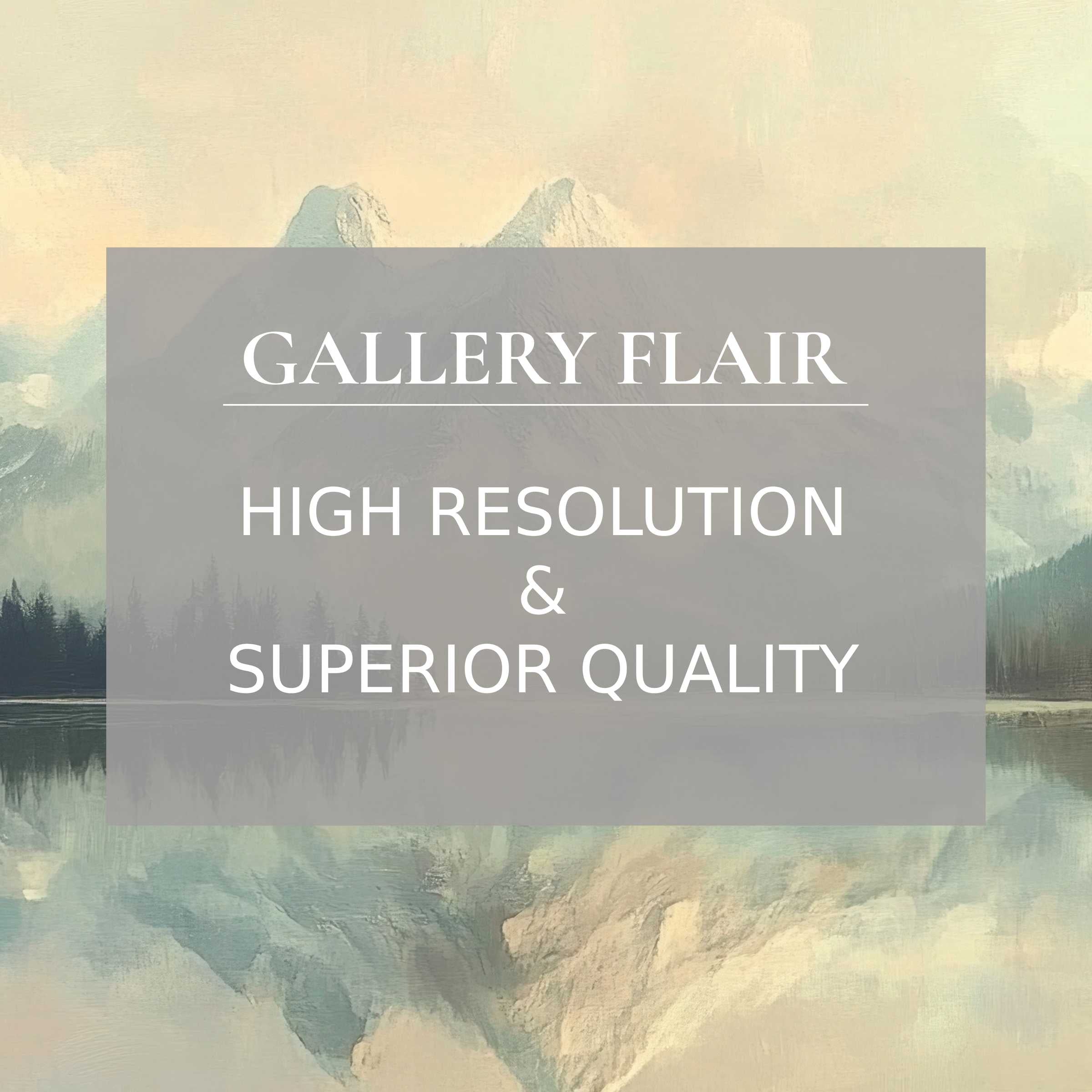Serene winter printable art capturing misty mountains and tranquil reflections, enhancing modern interiors with refined, high-resolution detail