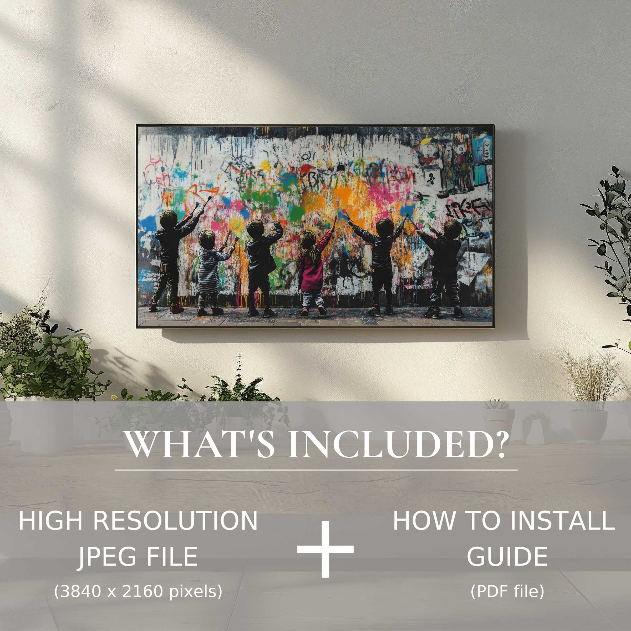 Stylish street art digital TV art download elevates living spaces with easy, high-res digital use and modern charm
