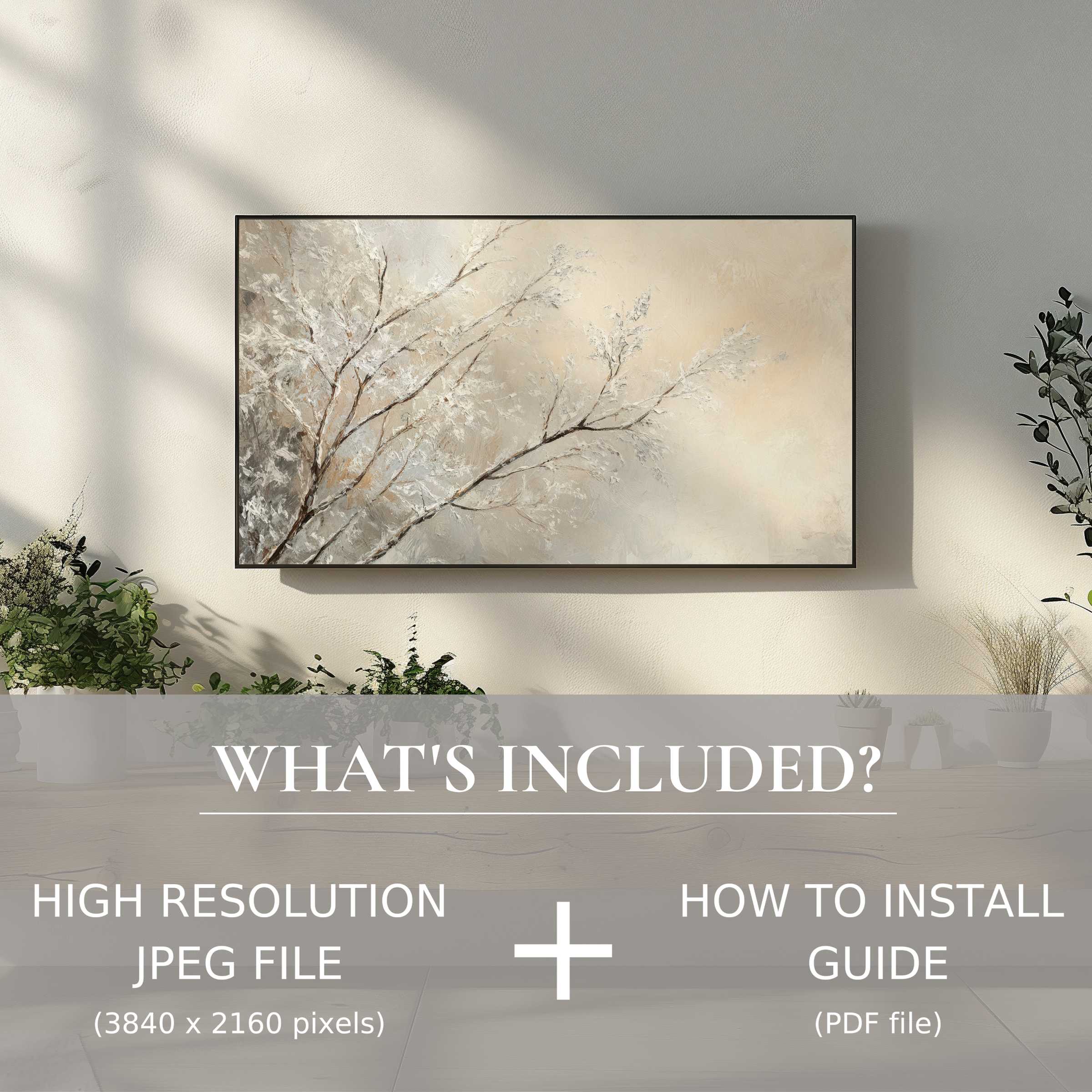 Elegant tree digital TV art download enhances modern living spaces with easy digital use and seamless installation guide