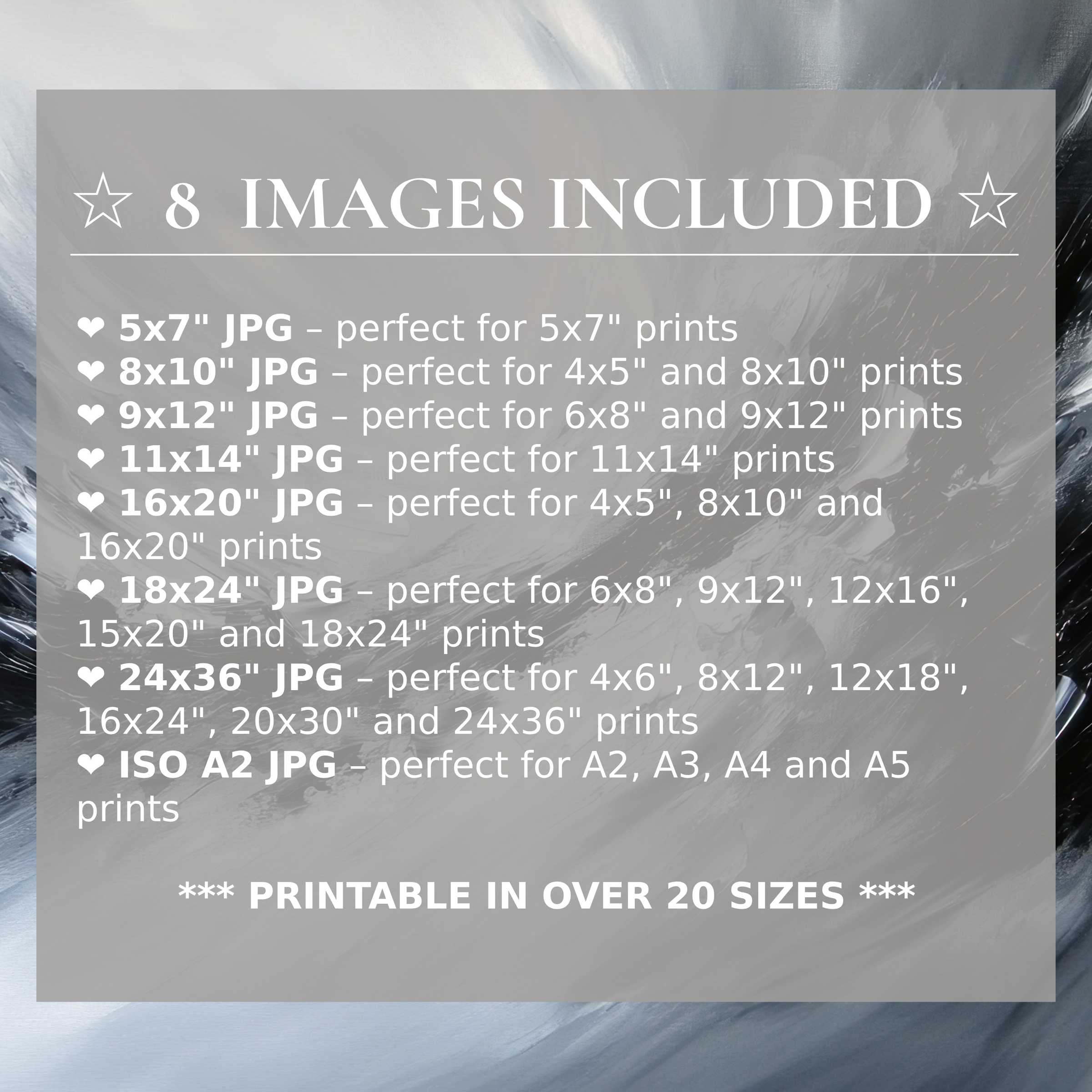 Evoke serene elegance with this abstract digital print in soft grays and deep blues, offered in 8 high-quality sizes included for seamless modern interior styling