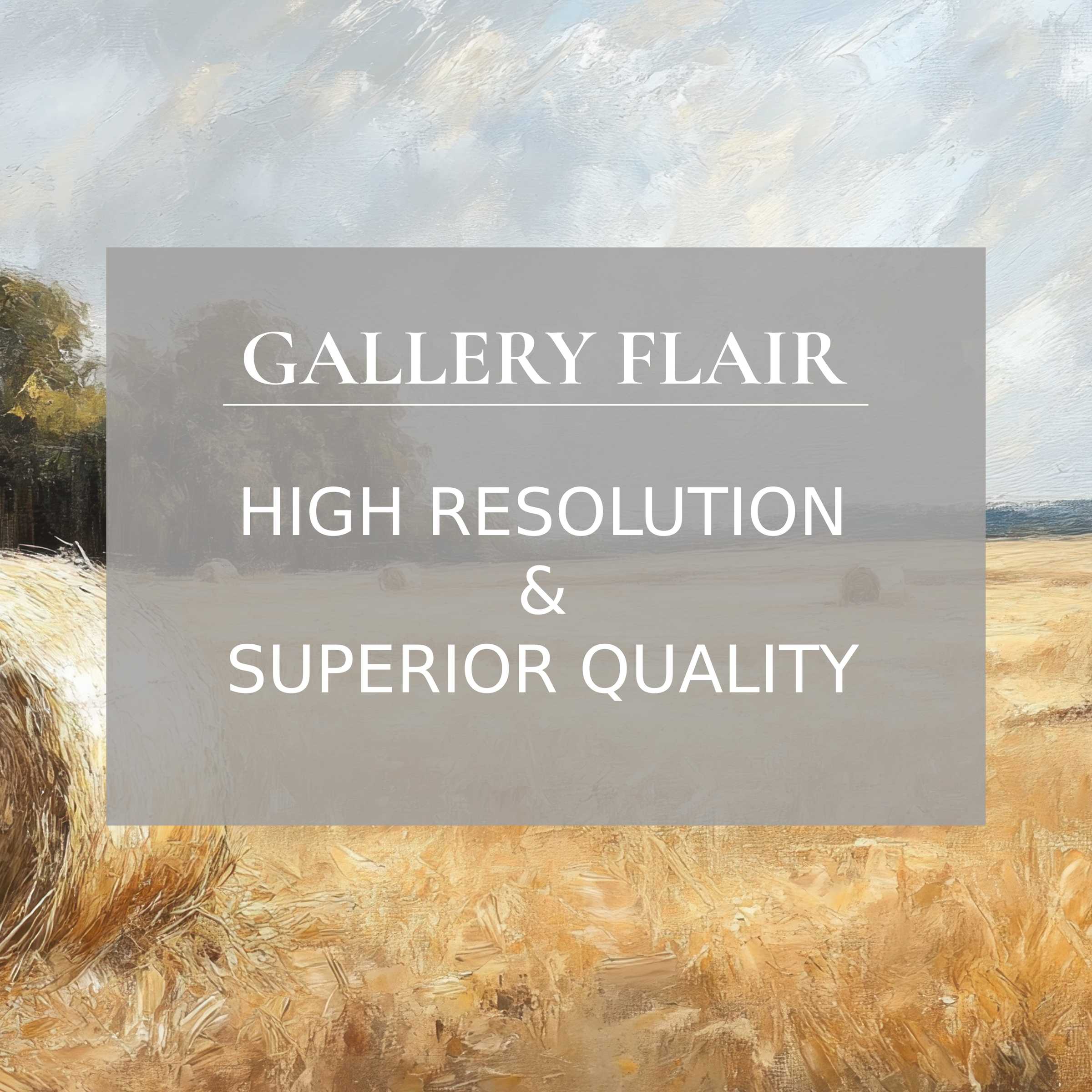 Calming landscape printable art capturing golden wheat fields and serene skies, rendered in exquisite detail for refined modern interiors