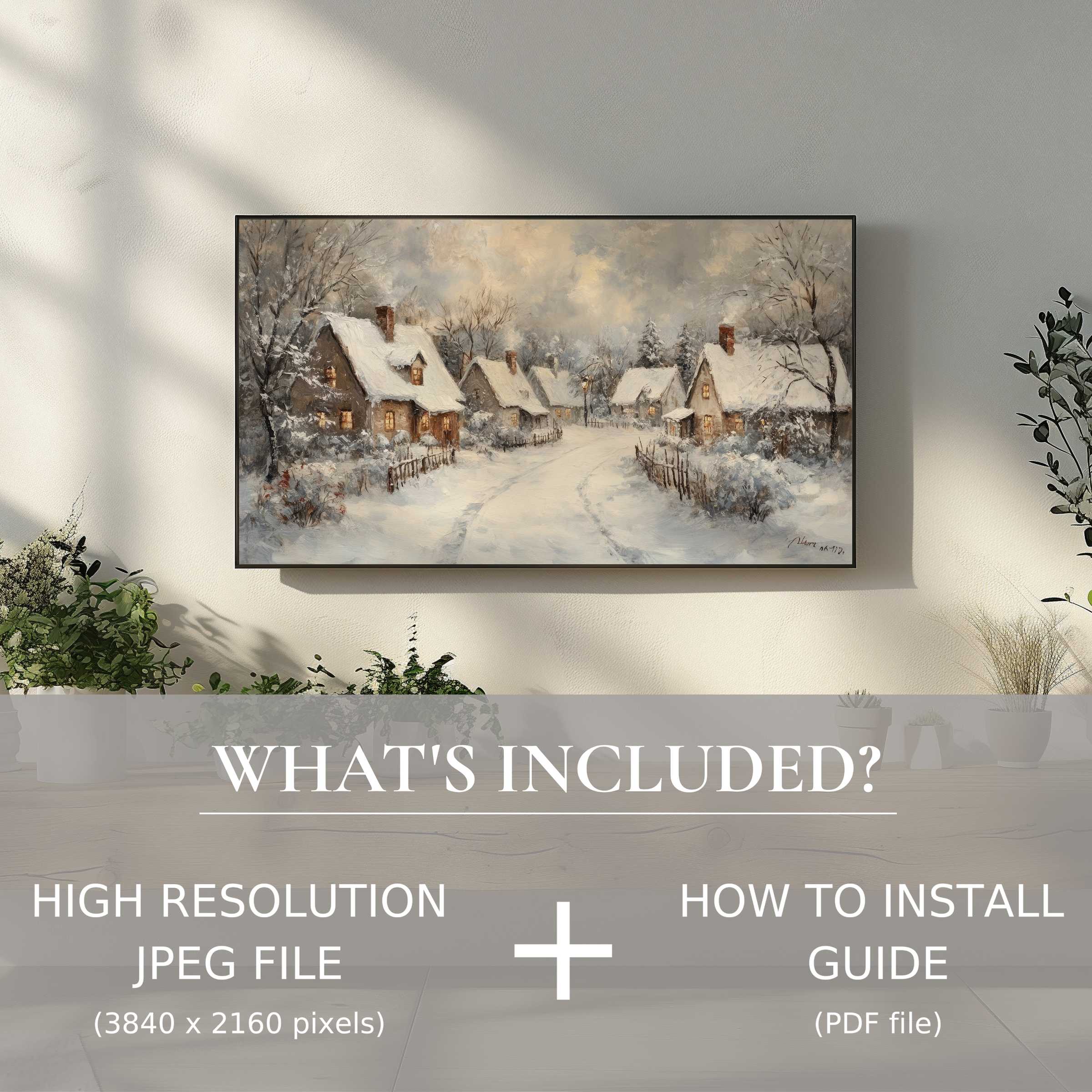 Elegant Christmas digital TV art download enhances living space effortlessly with easy digital use and classic winter charm