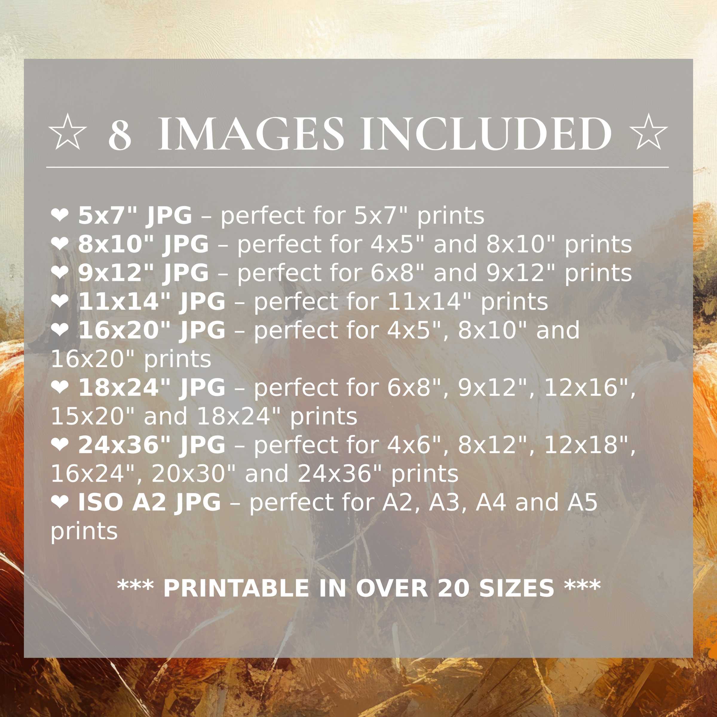 Radiant fall digital print in warm amber and soft taupe hues, included in 8 high-quality sizes for modern interior elegance