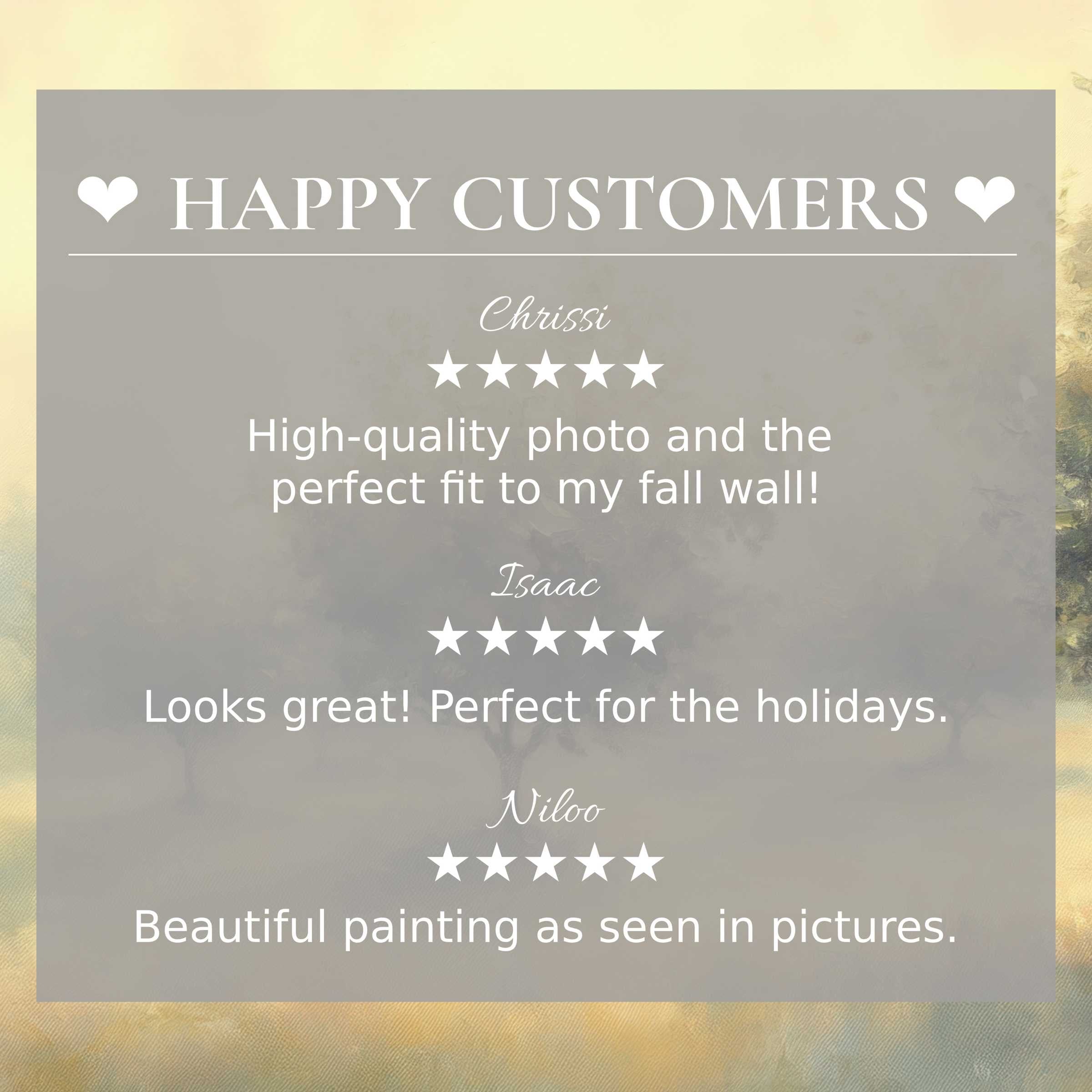 trees art for Frame TV with abstract sunset hues; layout inspires trust with happy customer reviews and refined design