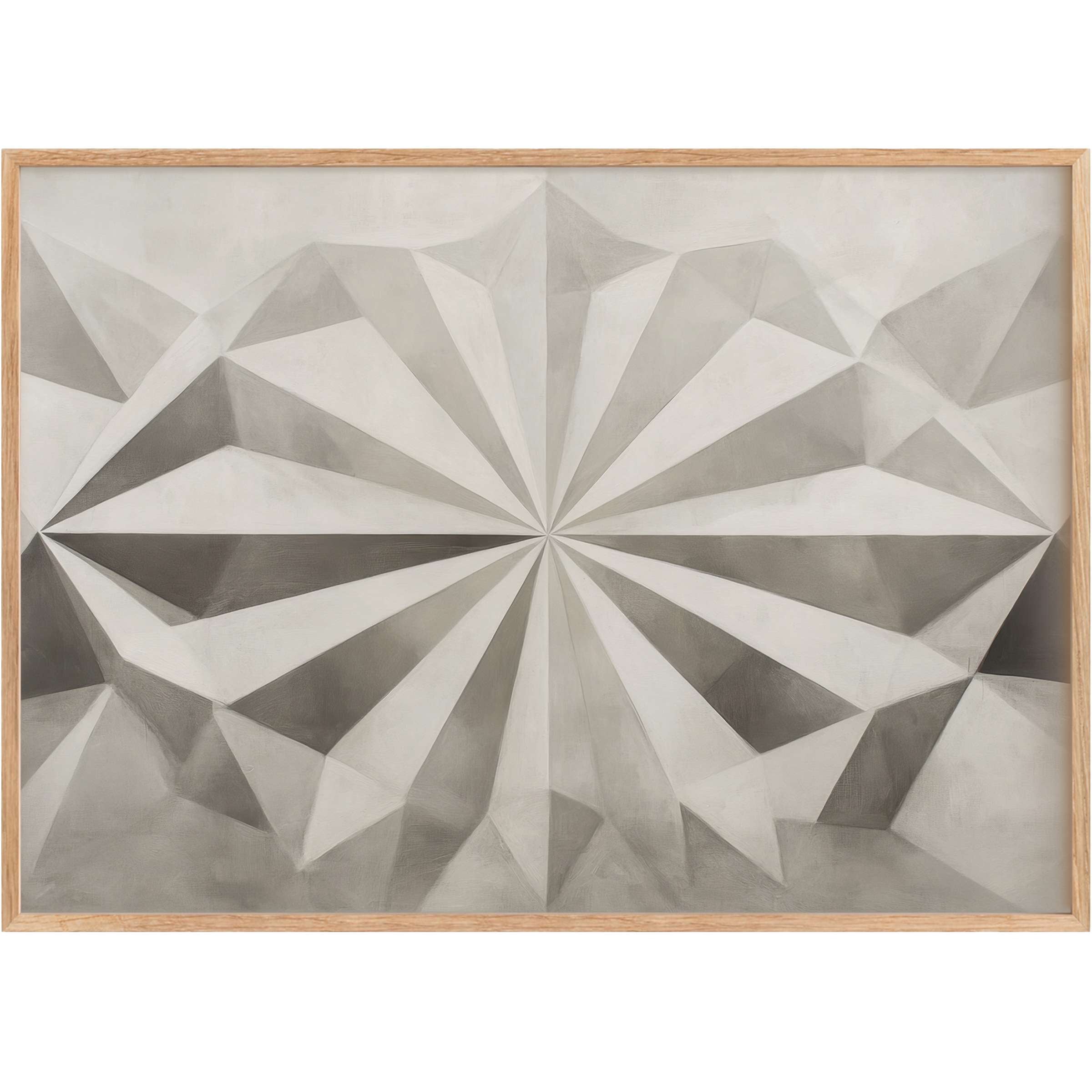 Neutral printable wall art featuring soft geometric facets in muted grays, creating a calming, sophisticated ambiance for refined spaces