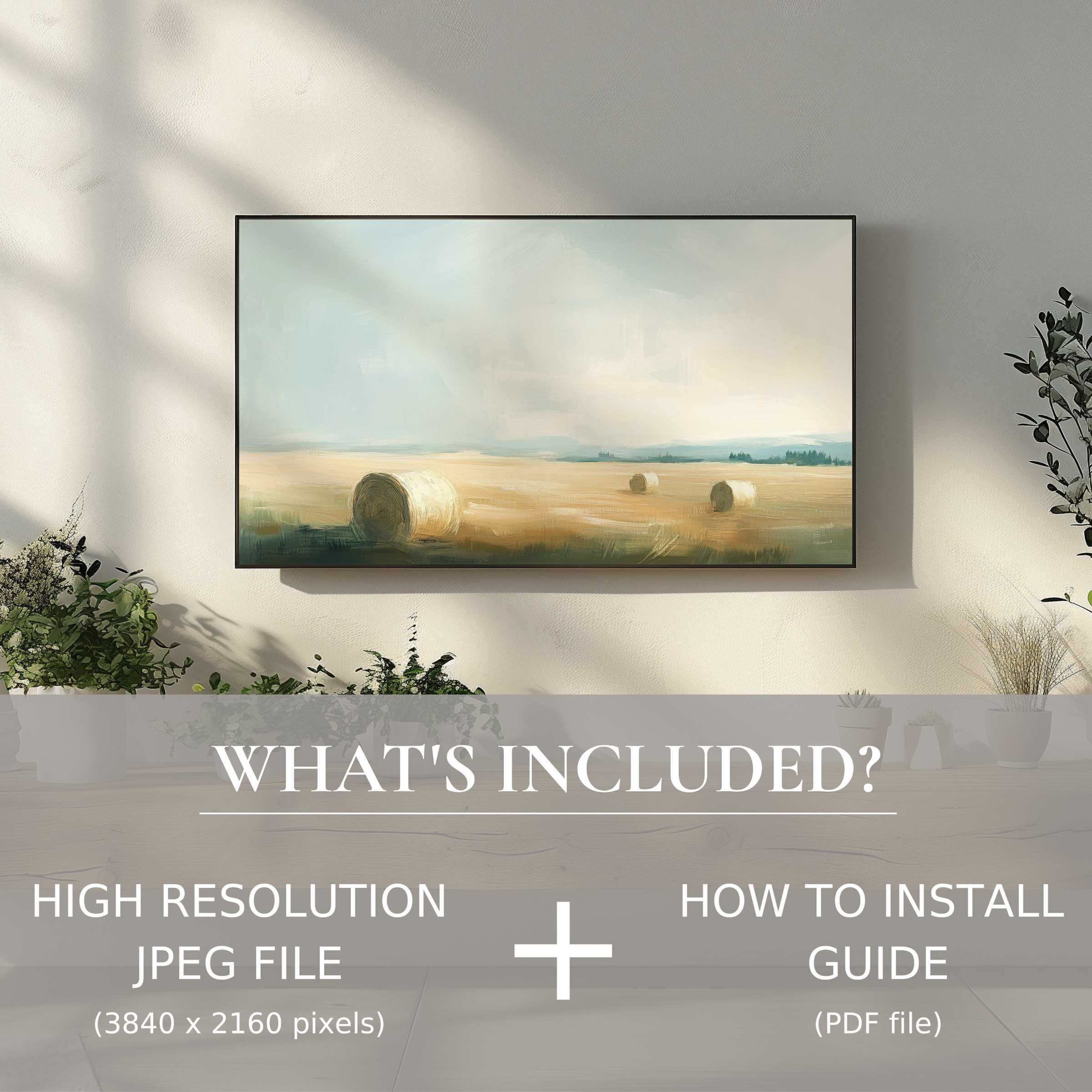 Elegant landscape digital TV art download enhances your living space with easy digital use and serene countryside charm