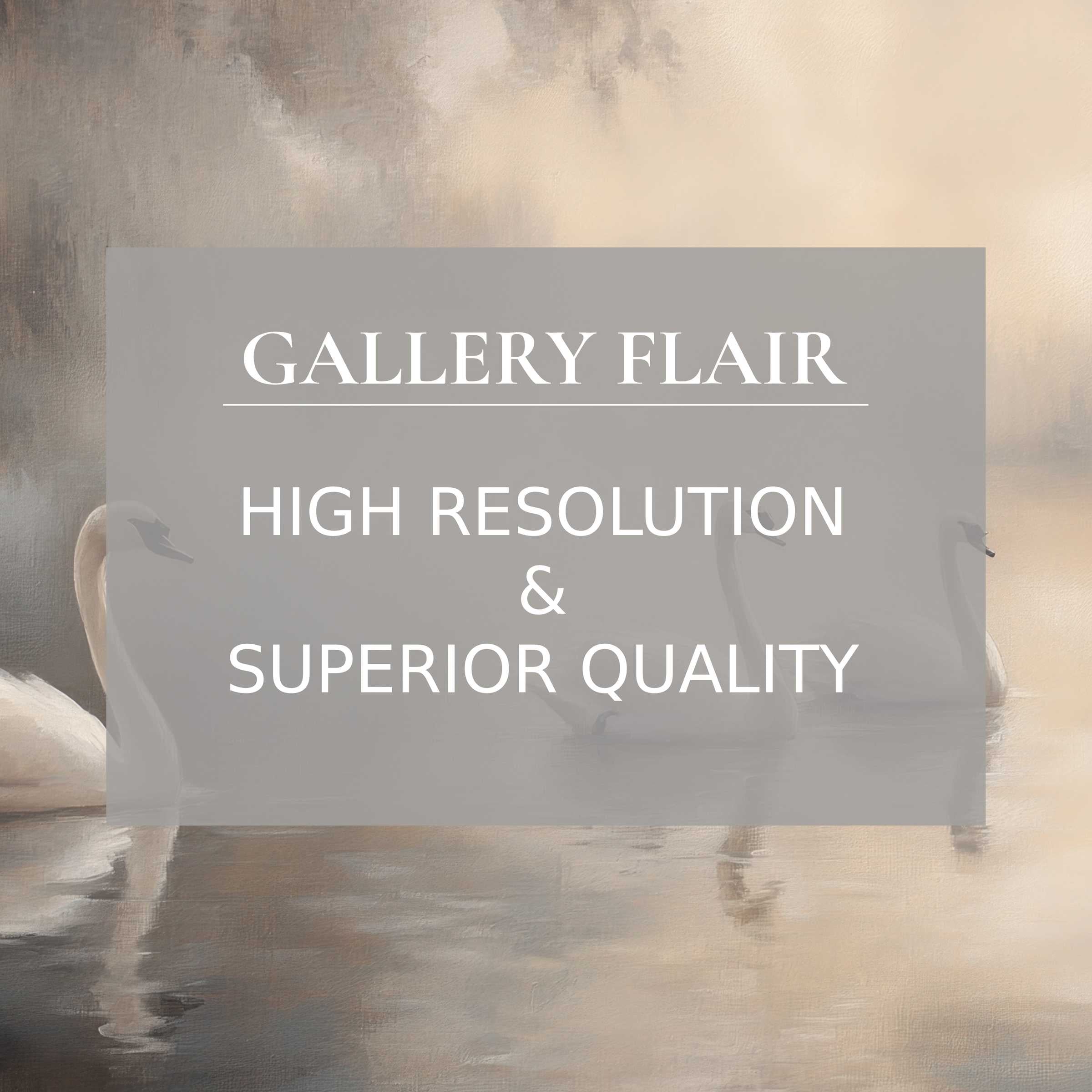 Vintage printable art of serene swans on misty water, blending soft hues and refined detail to enrich modern interiors