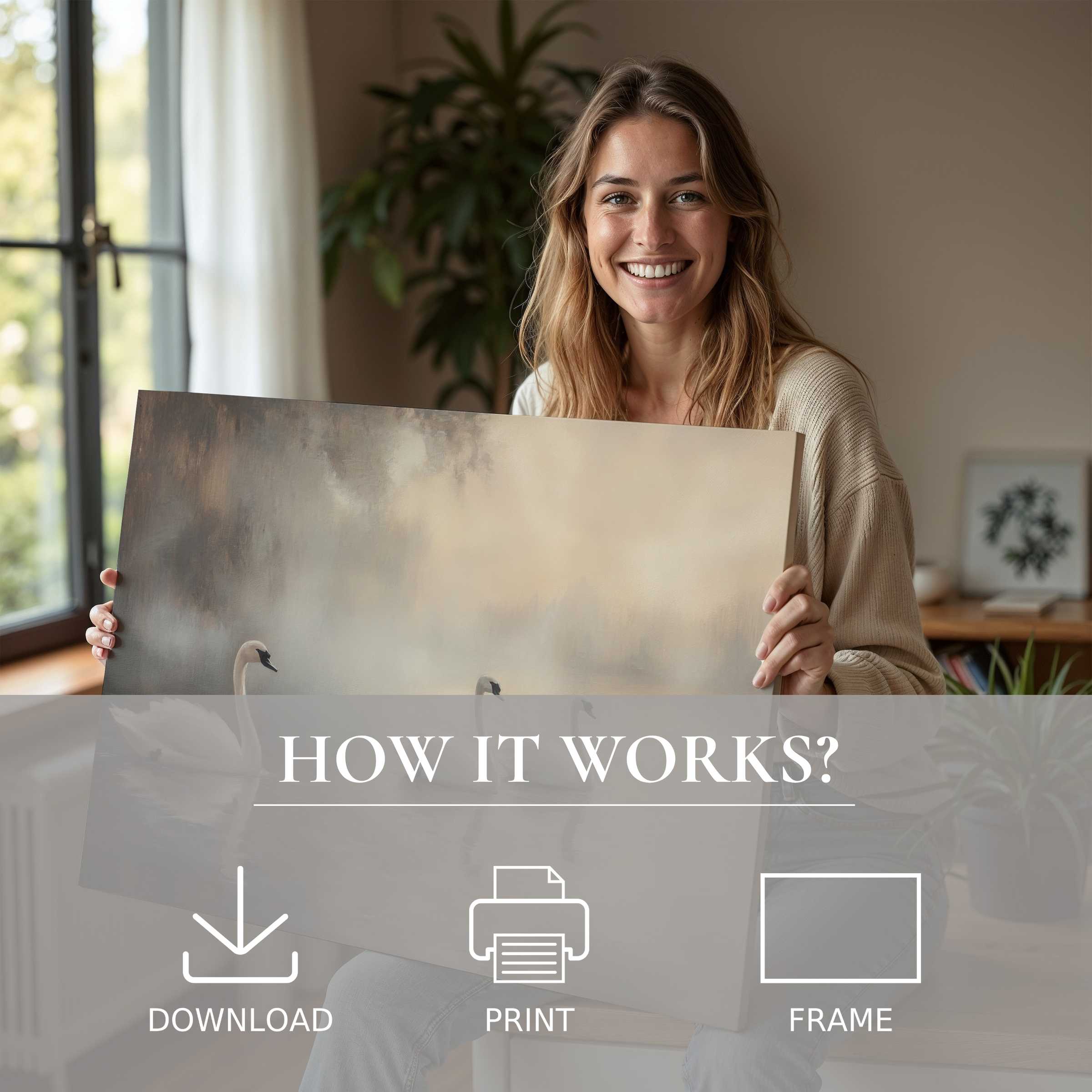 Radiant joy and serene connection shine as a vintage digital art print brings timeless elegance and effortless beauty into a stylish home