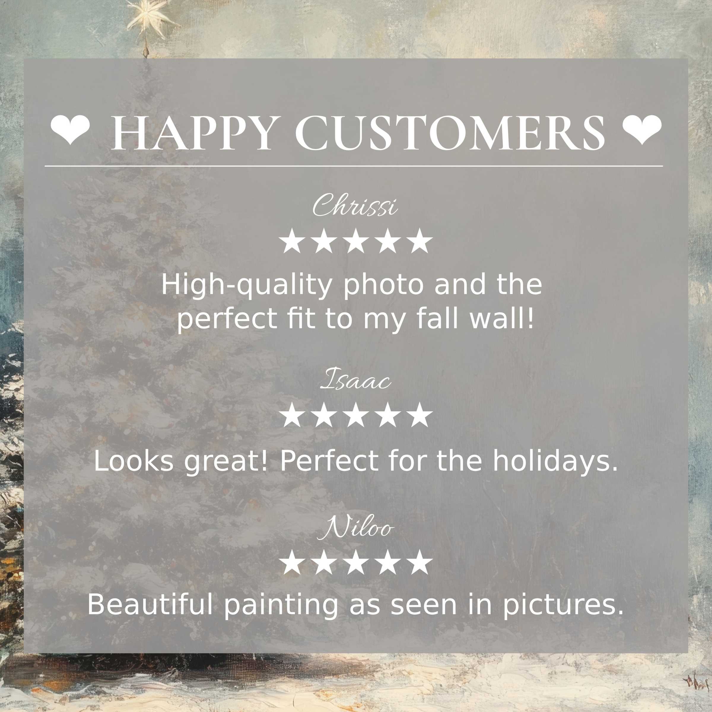 Elegant christmas art for Frame TV with warm, textured background inspires trust through positive reviews from a happy customer