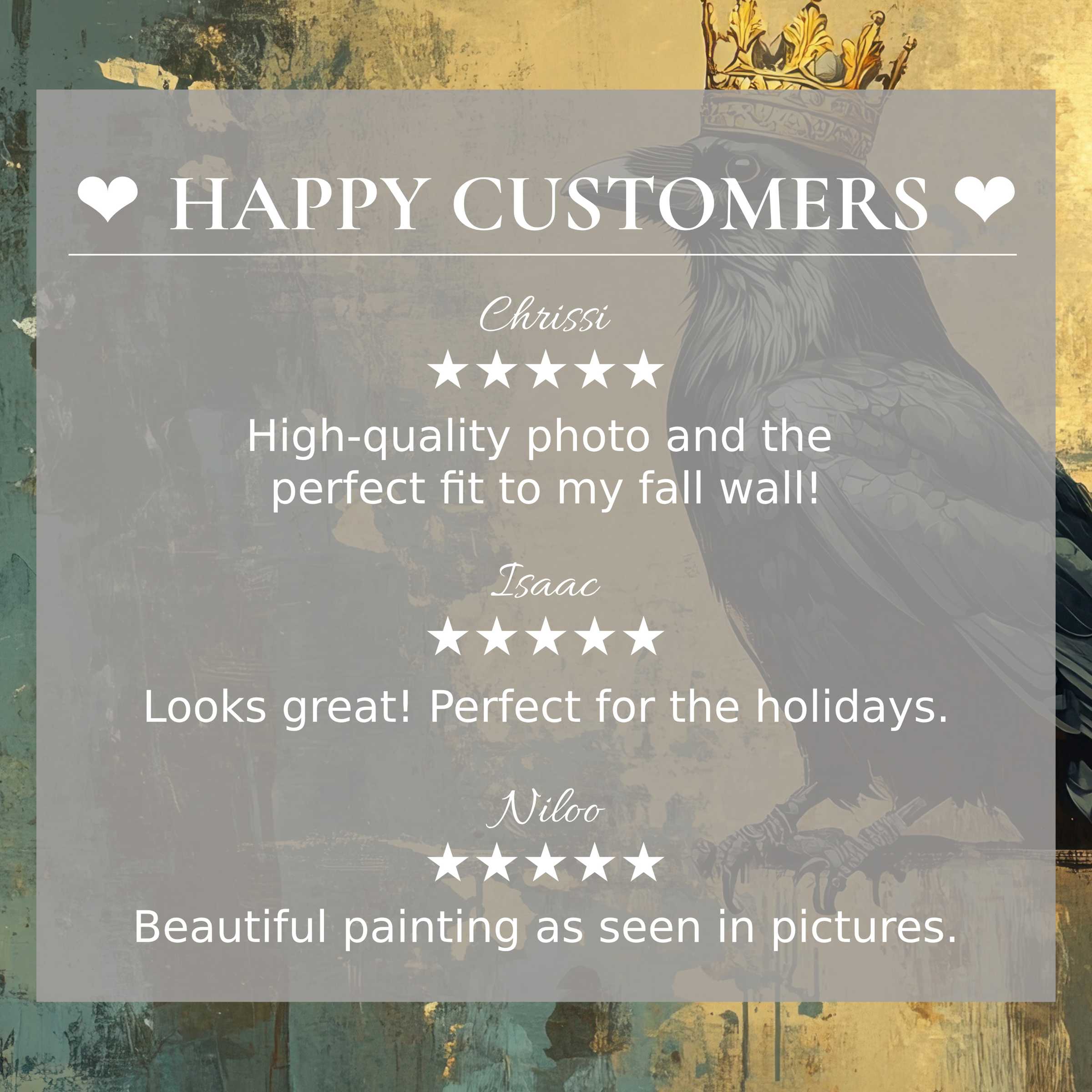 Street art for Frame TV with abstract sunset tones, happy customer reviews build trust and highlight elegance